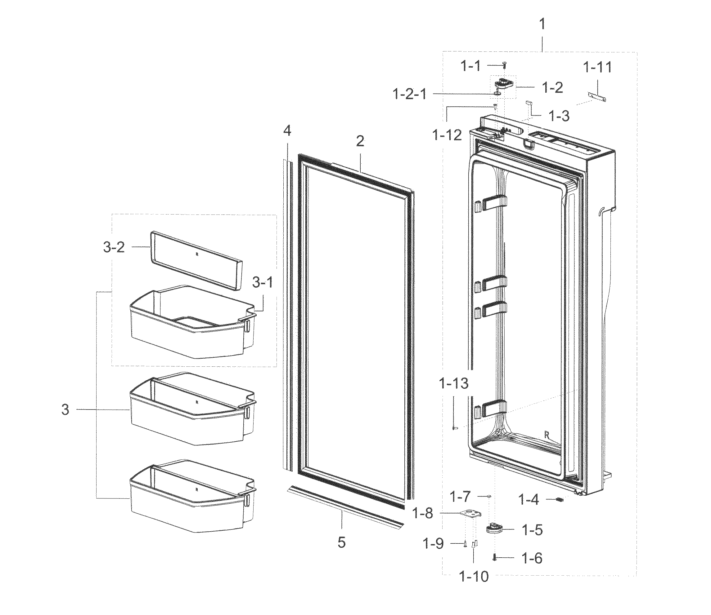Samsung RF32FMQDBSR/AA-10 fridge door r diagram