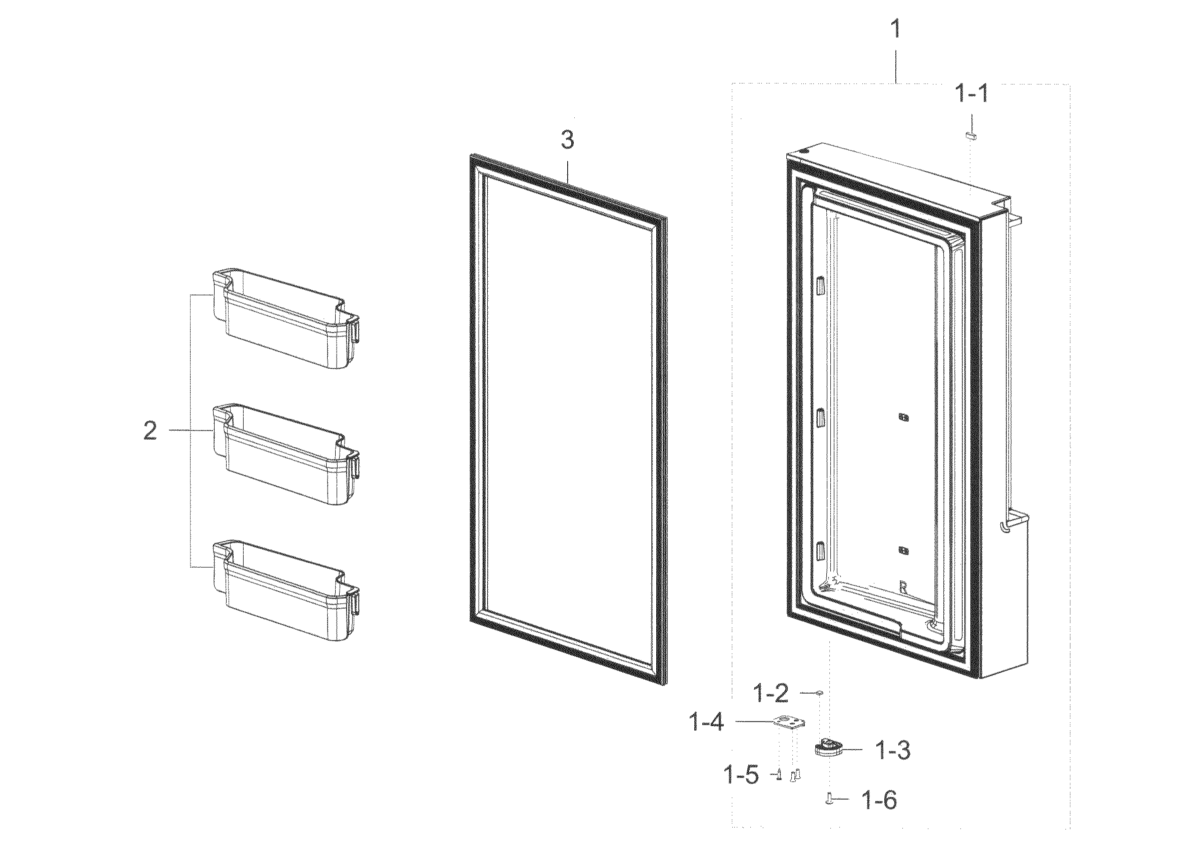Samsung RF23J9011SG/AA-00 freezer door r diagram
