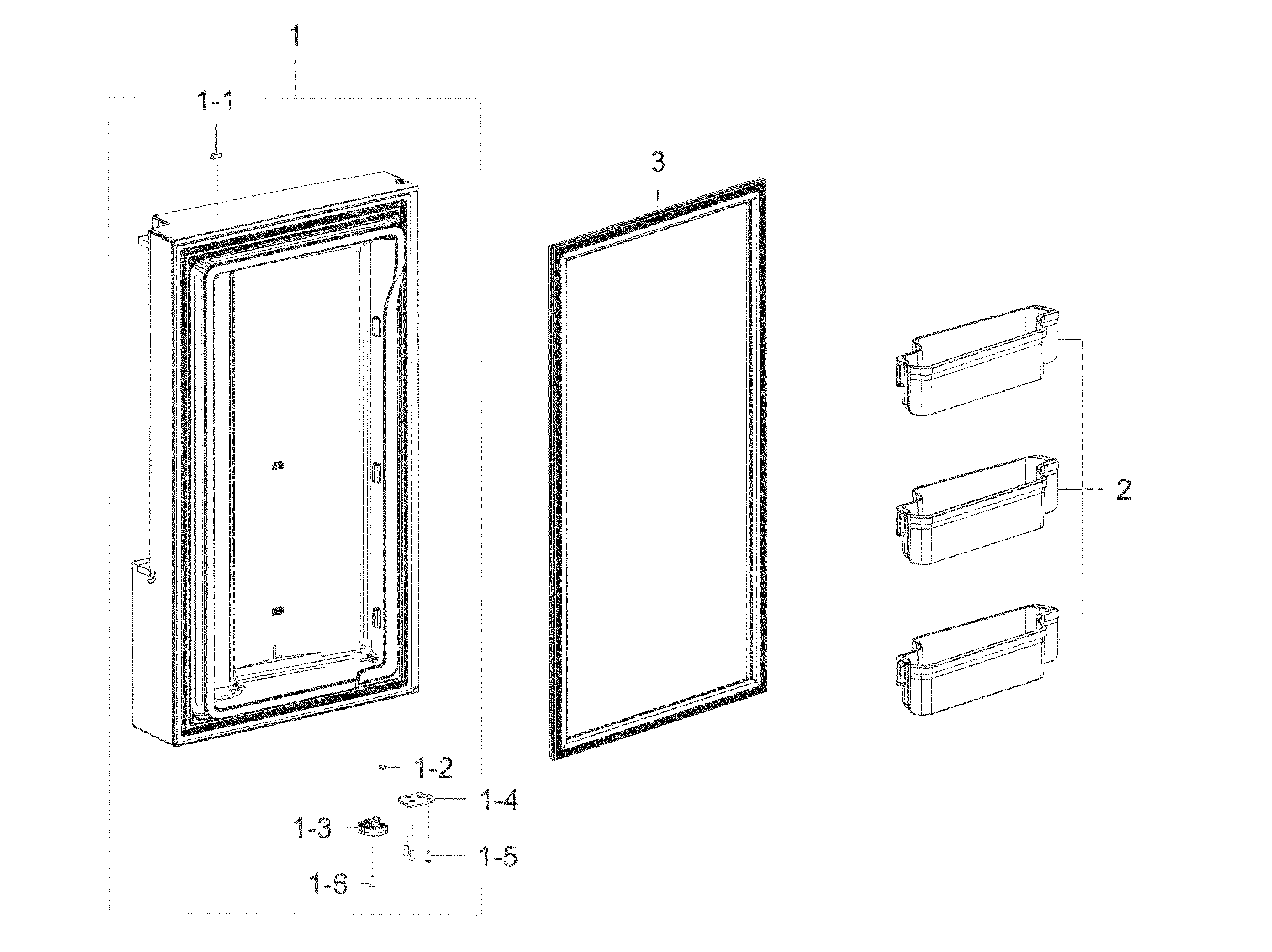 Samsung RF23J9011SG/AA-01 freezer door l diagram