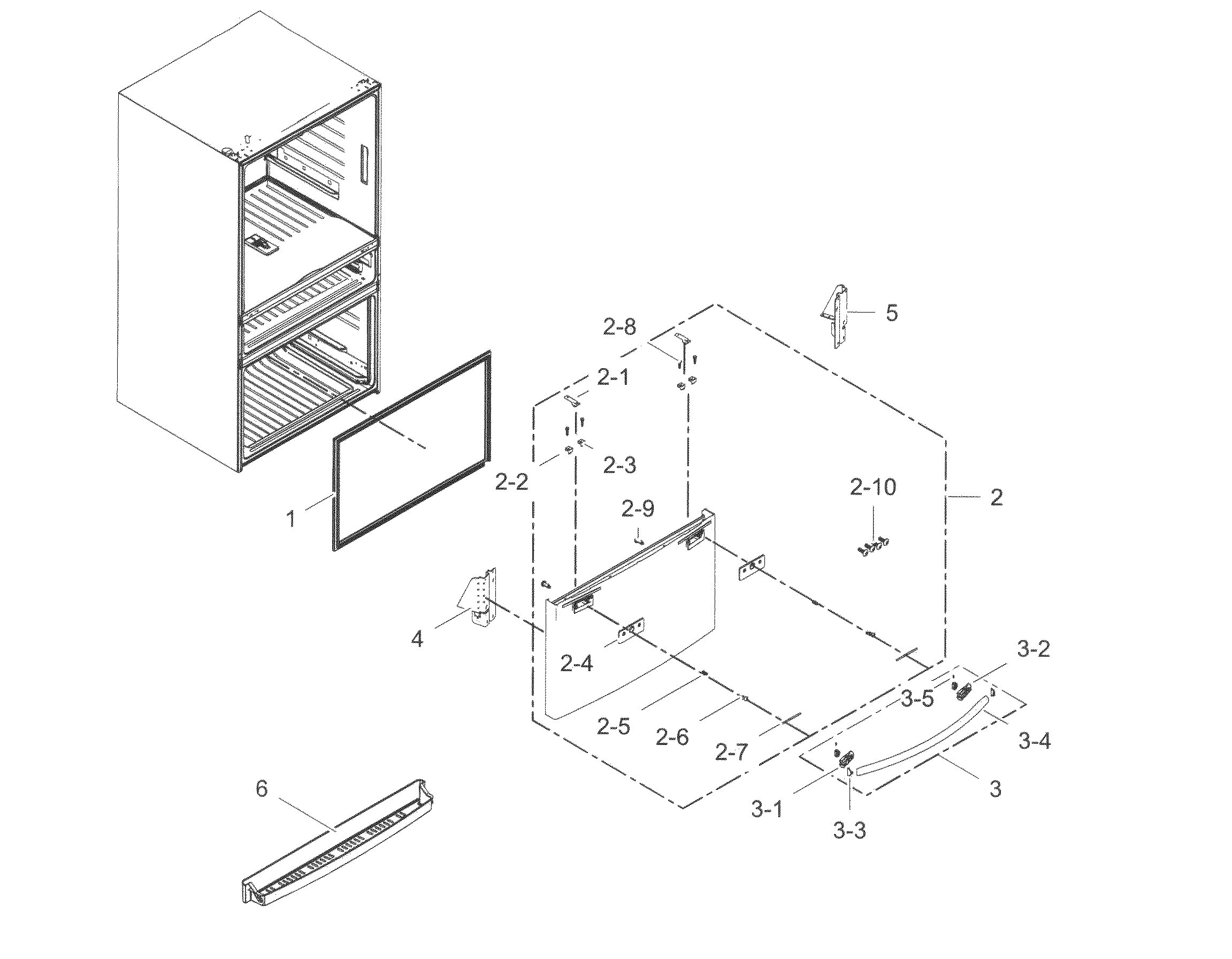 Samsung RF31FMESBSR/AA-07 freezer door diagram