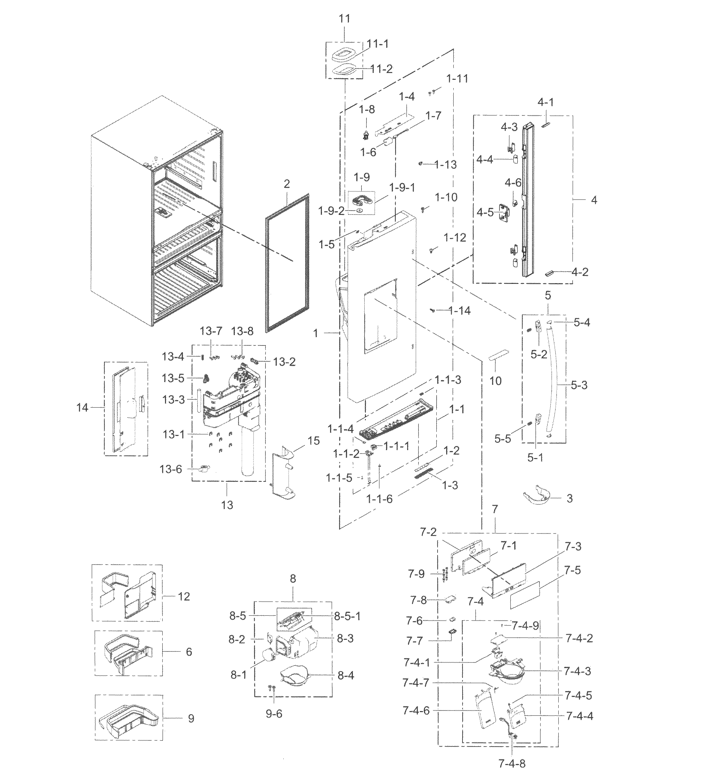 Samsung RF31FMESBSR/AA-07 fridge door l diagram
