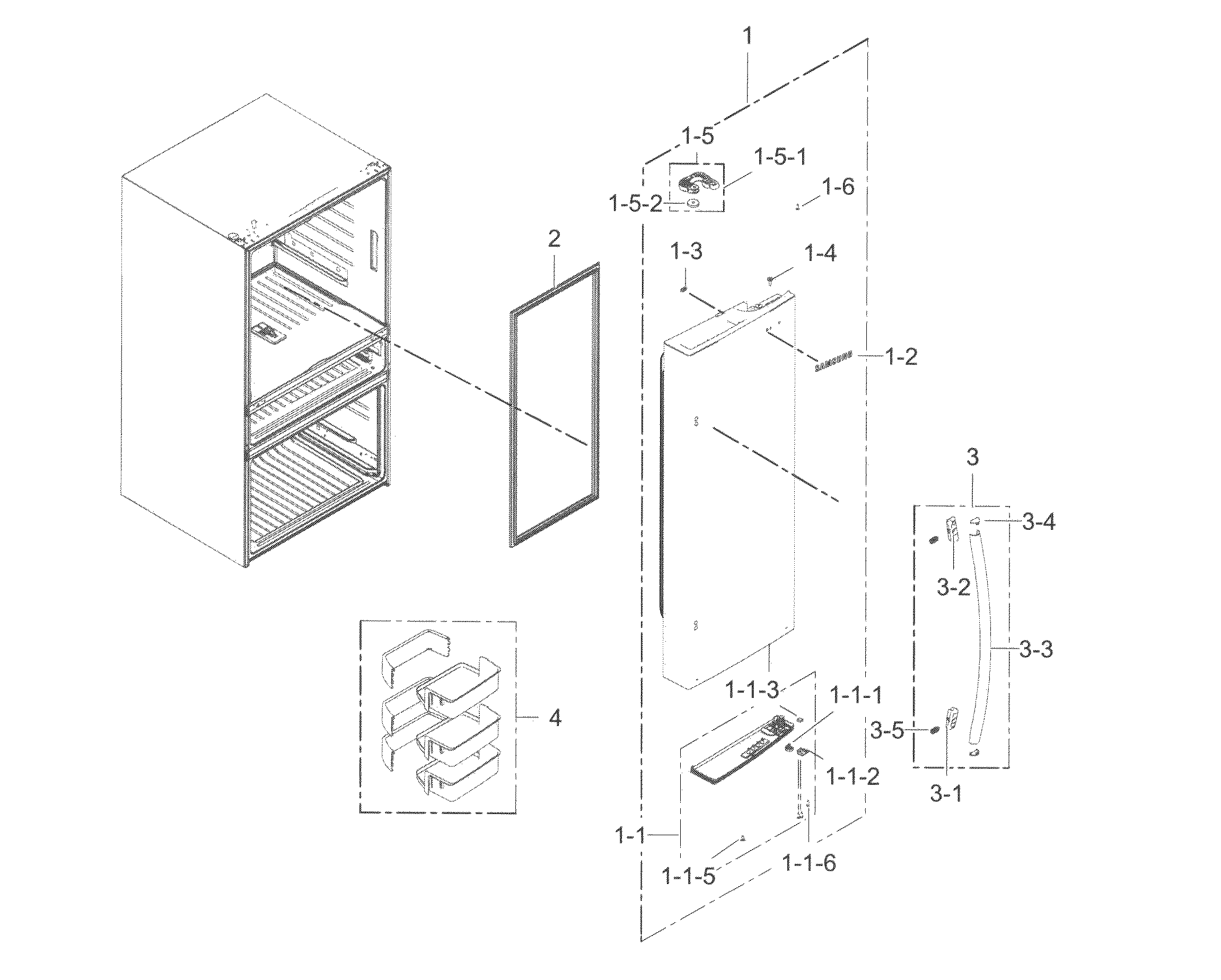Samsung RF31FMESBSR/AA-07 fridge door r diagram