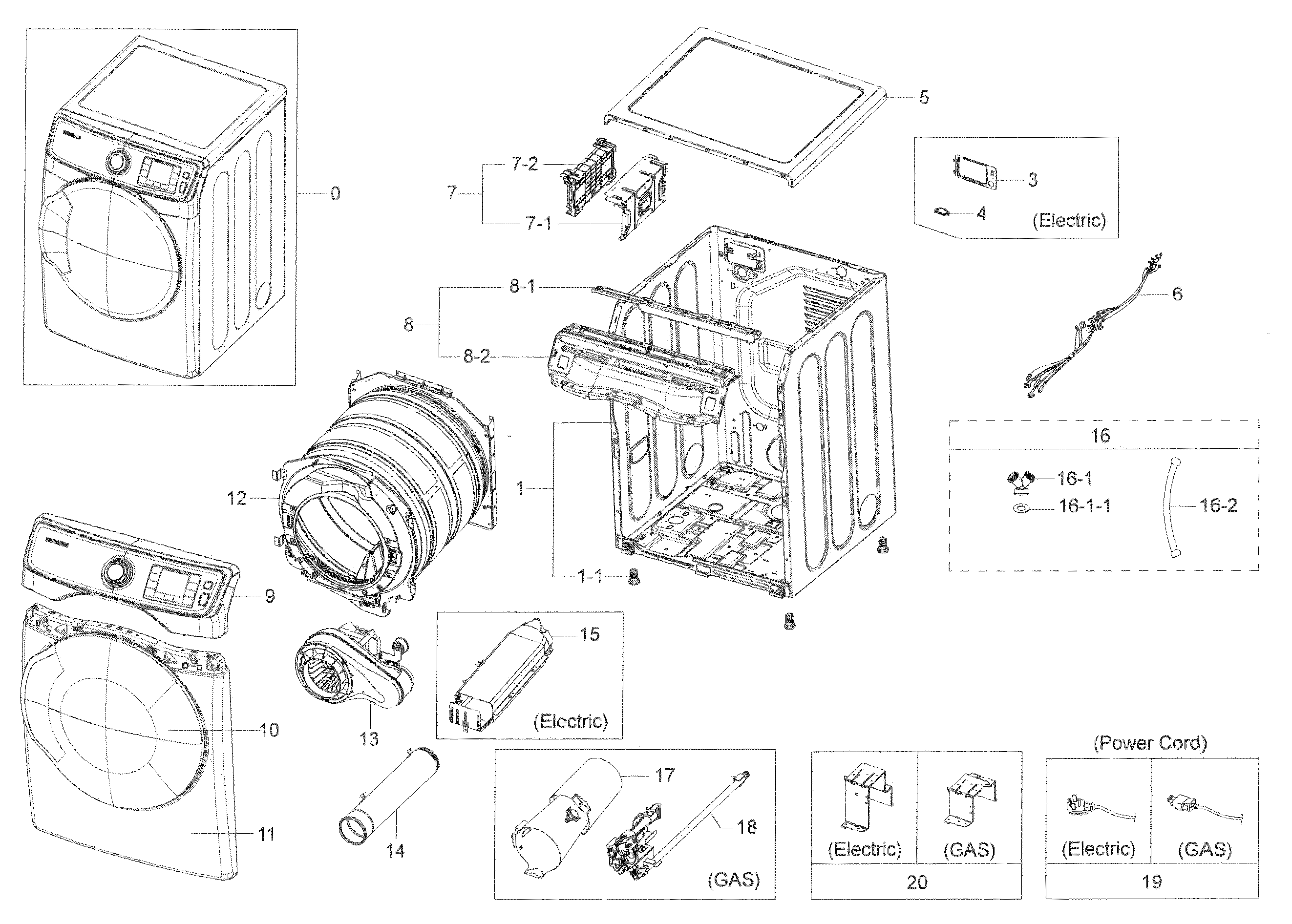 Samsung DV45K6500EV/A3-00 main asy diagram