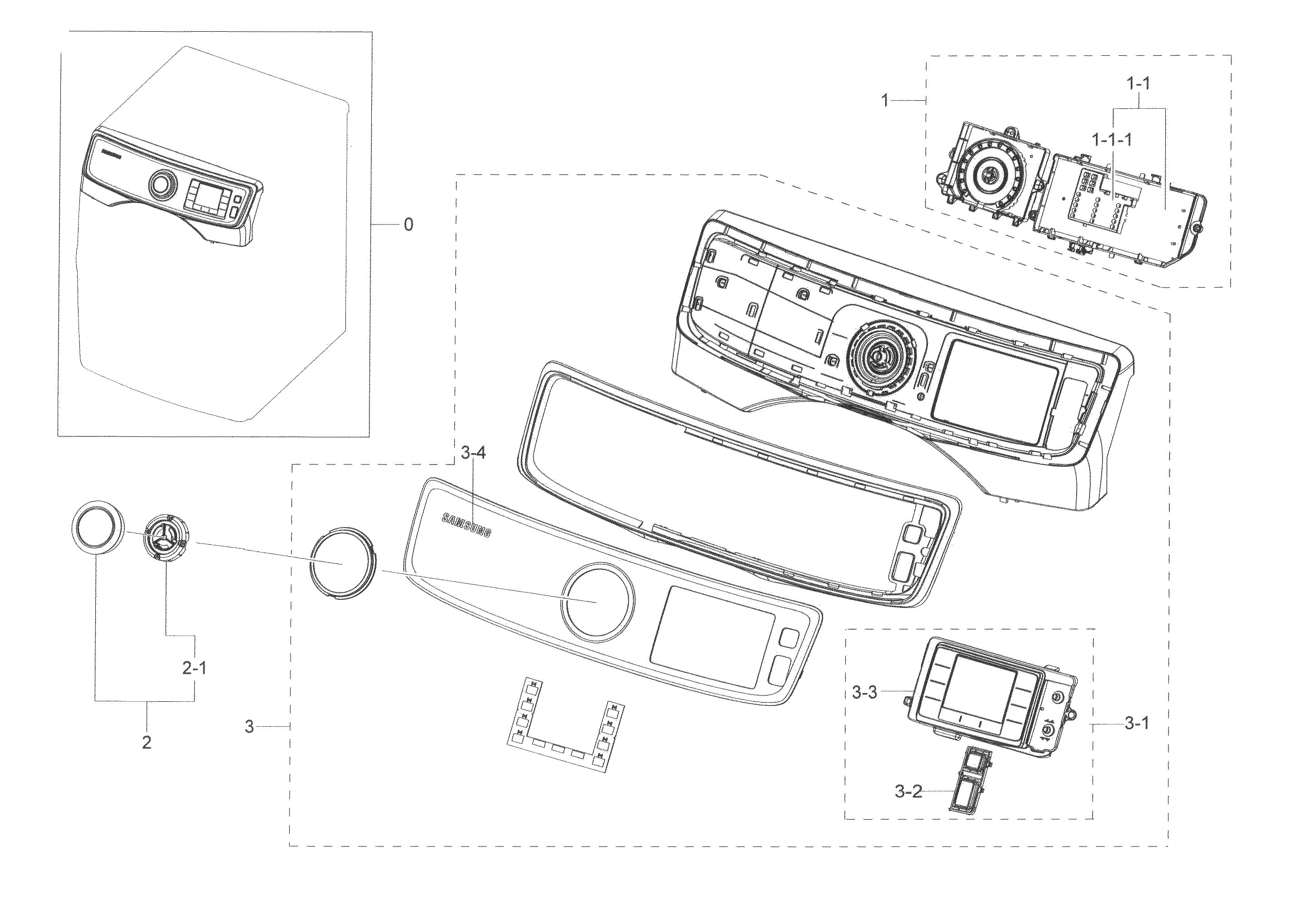 Samsung DV45K6500EV/A3-00 control panel diagram
