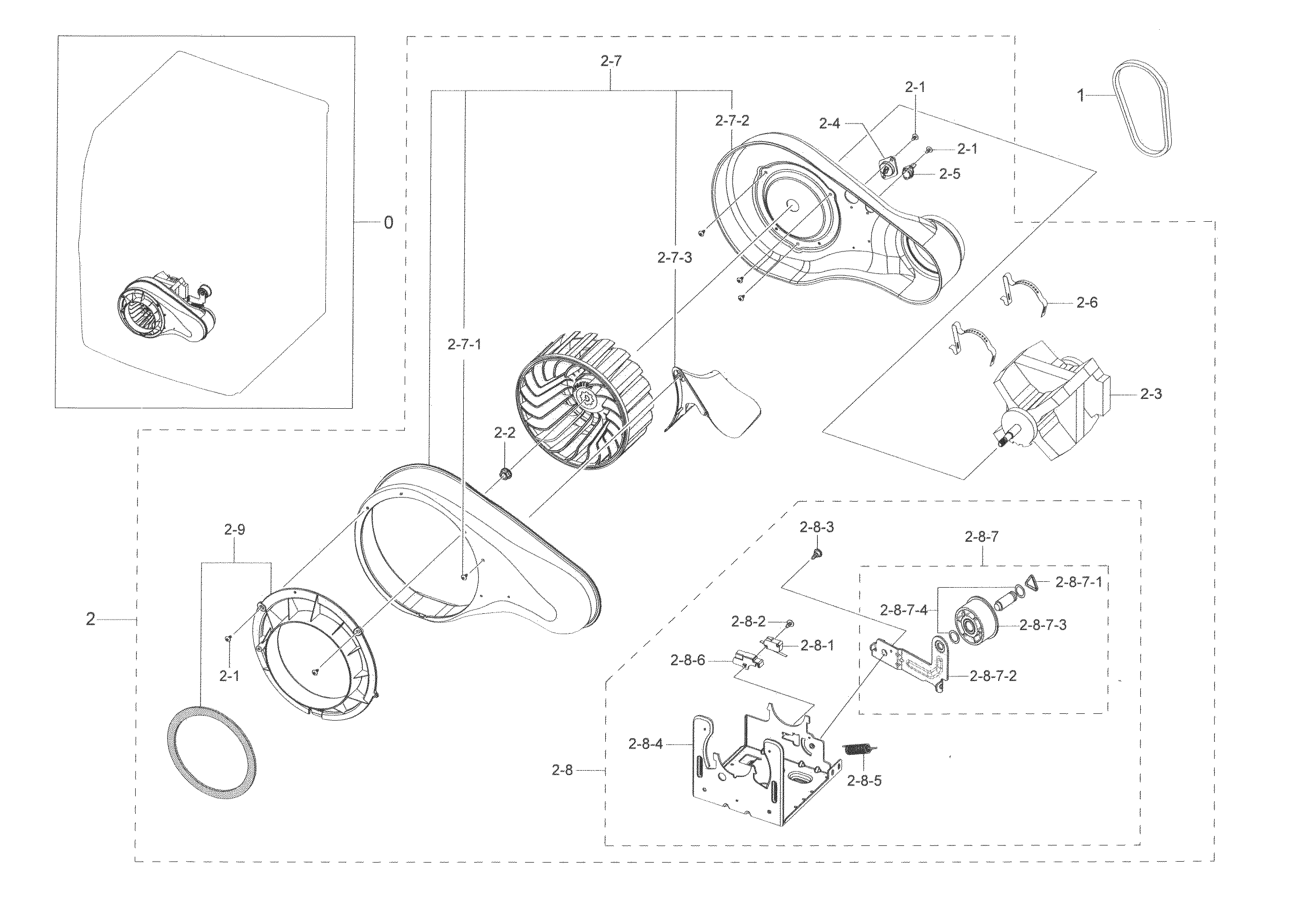 Samsung DV45K6500EV/A3-00 motor duct diagram