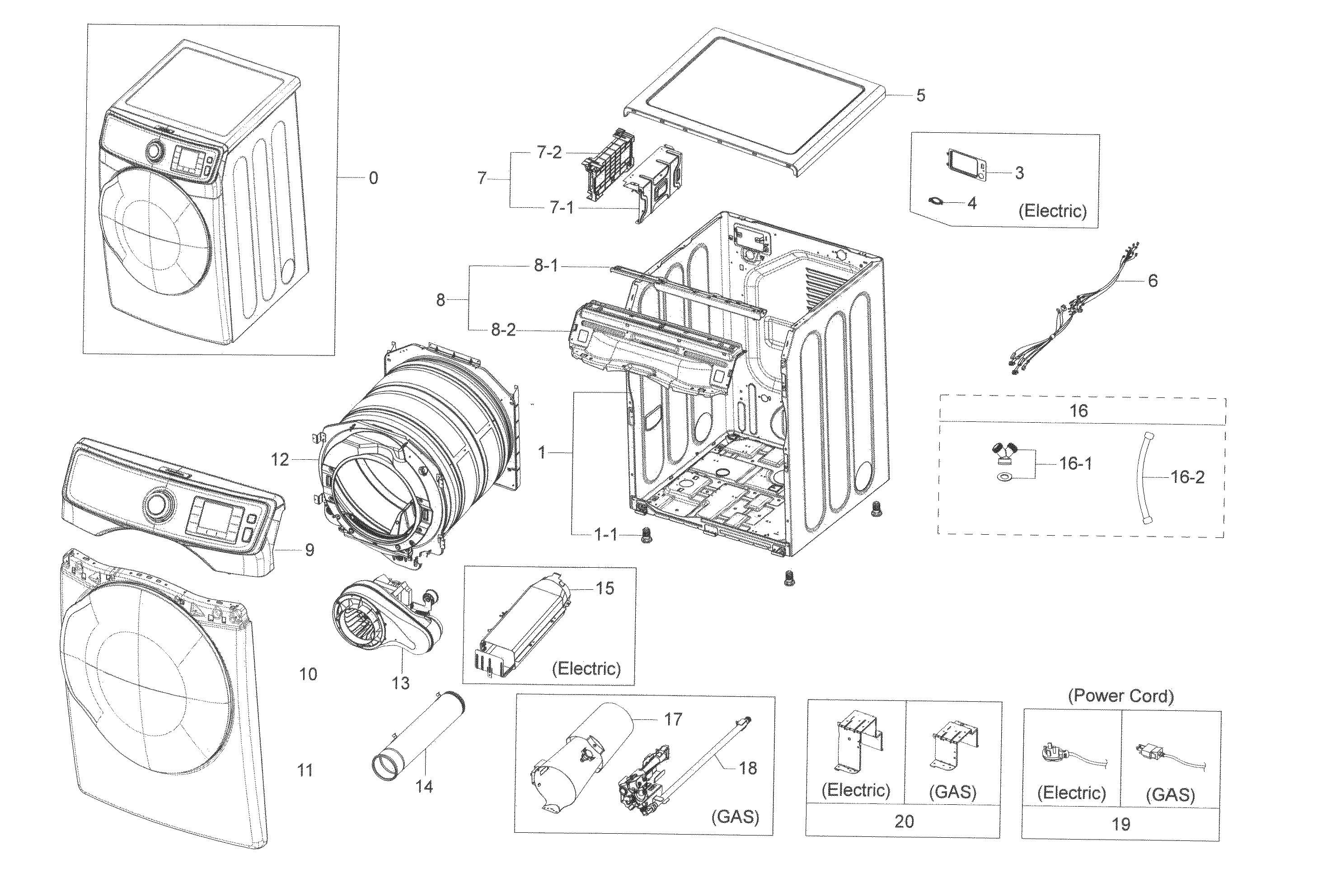 Samsung DV45K6500GV/A3-00 main asy diagram