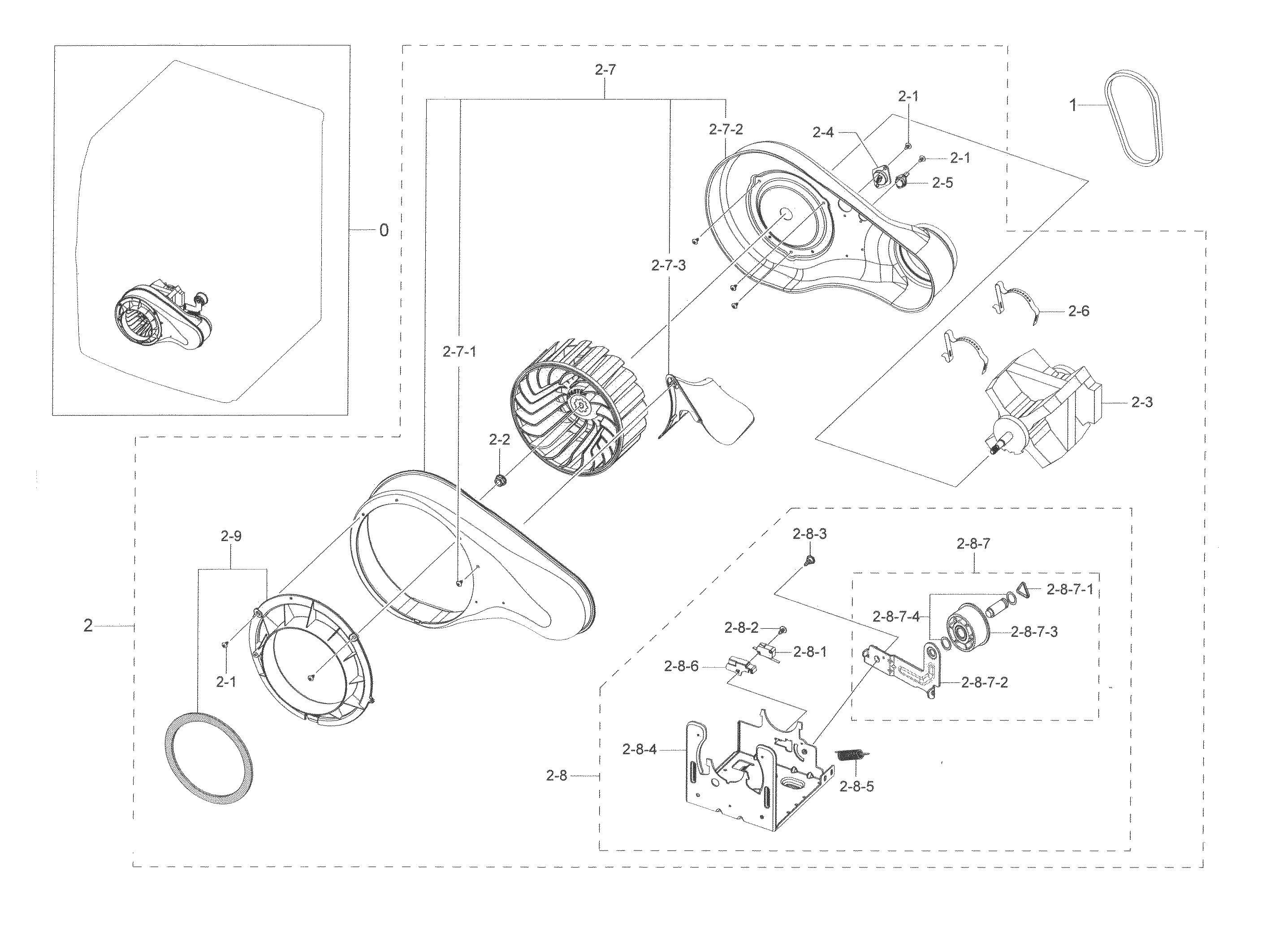 Samsung DV45K6500GV/A3-00 motor duct diagram