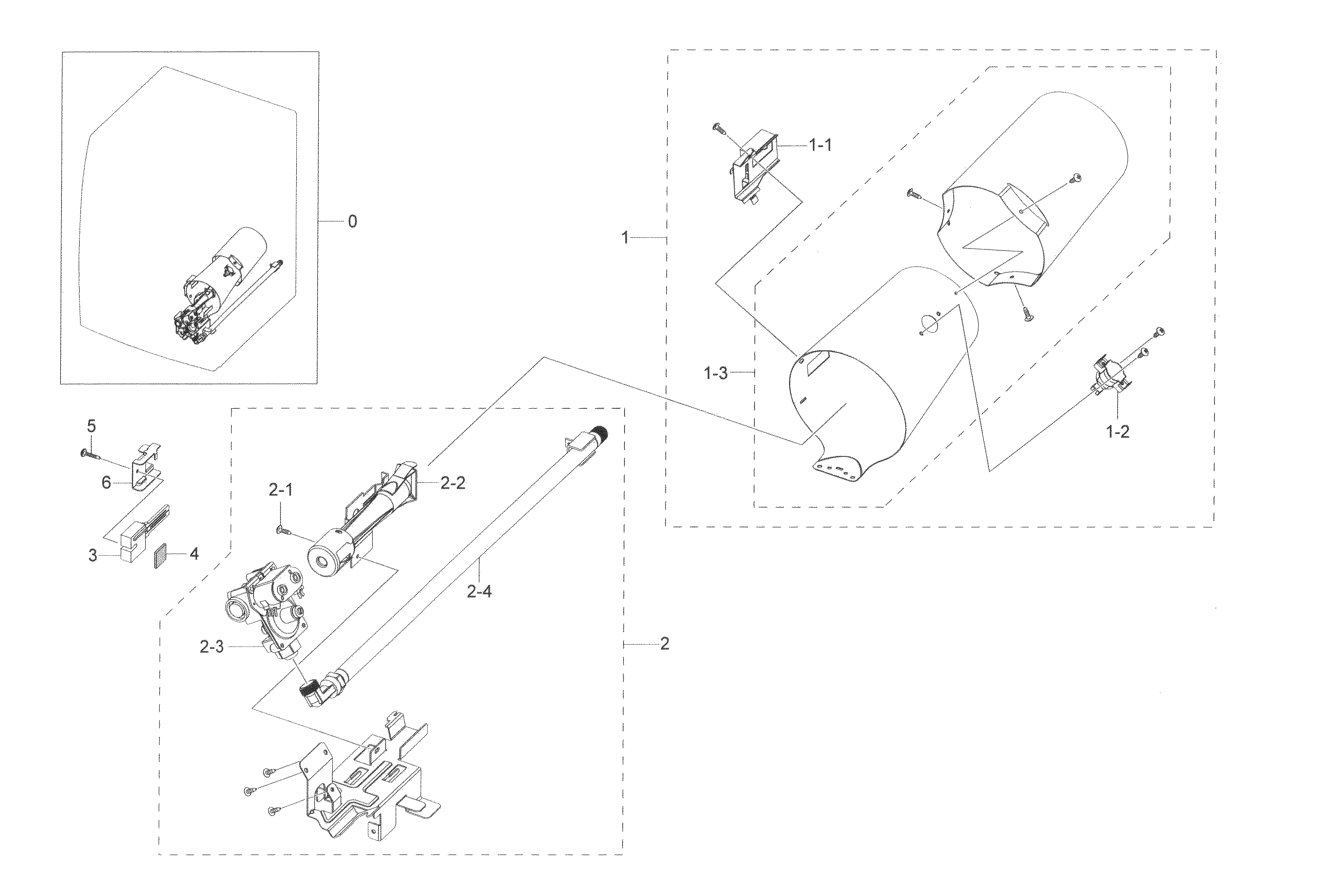 Samsung DV45K6500GV/A3-00 duct & burner diagram