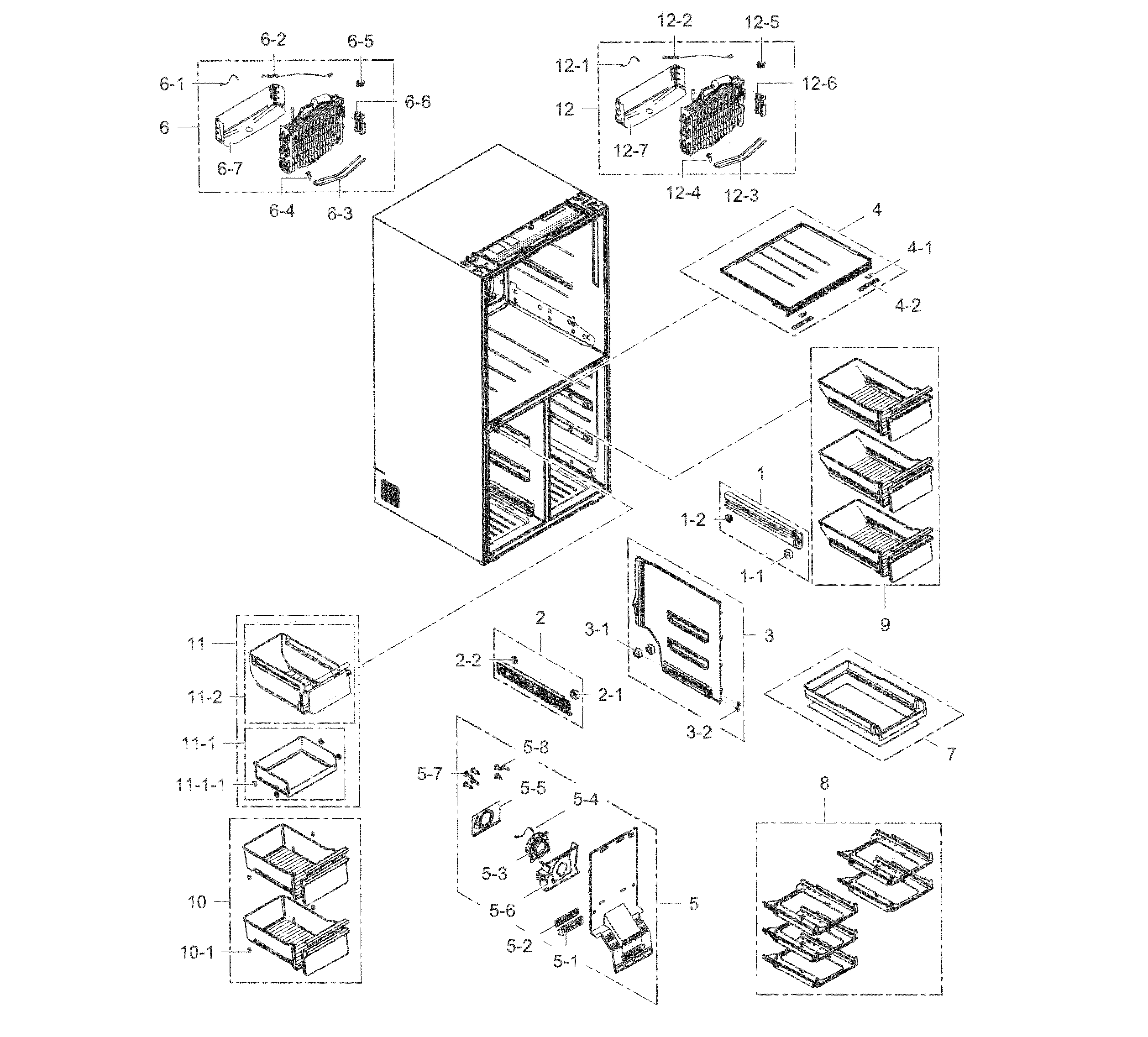 Samsung RF34H9950S4/AA-05 freezer diagram