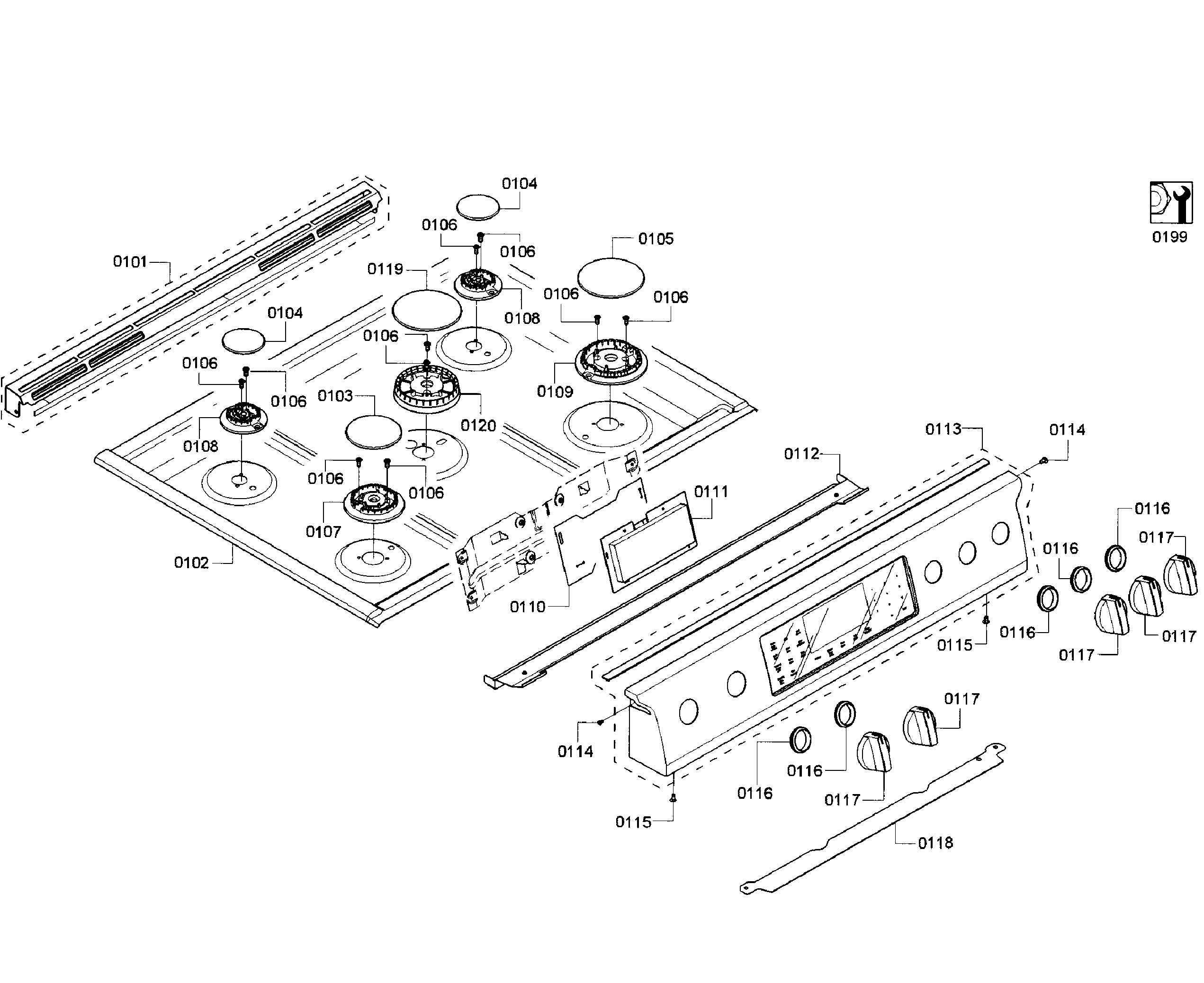 Bosch HGIP054UC/01 cooktop asy diagram