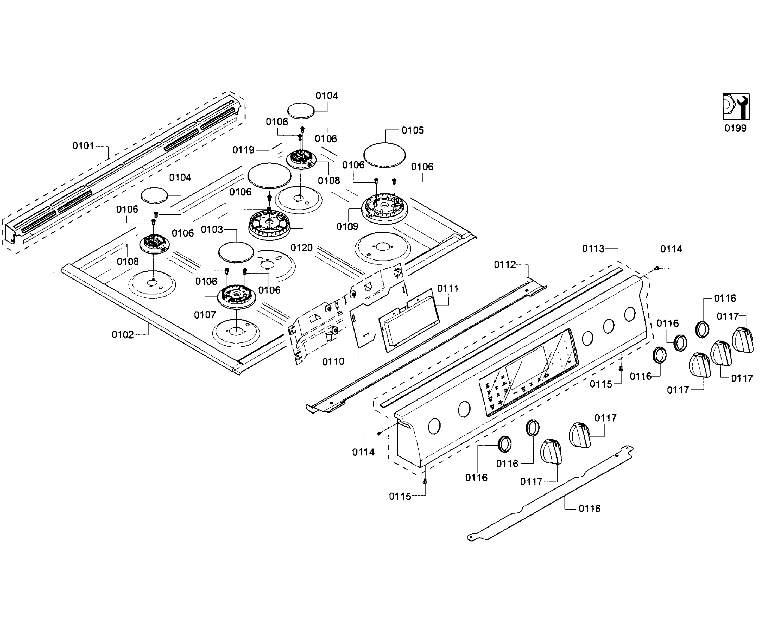 Bosch HGIP054UC/05 cooktop asy diagram