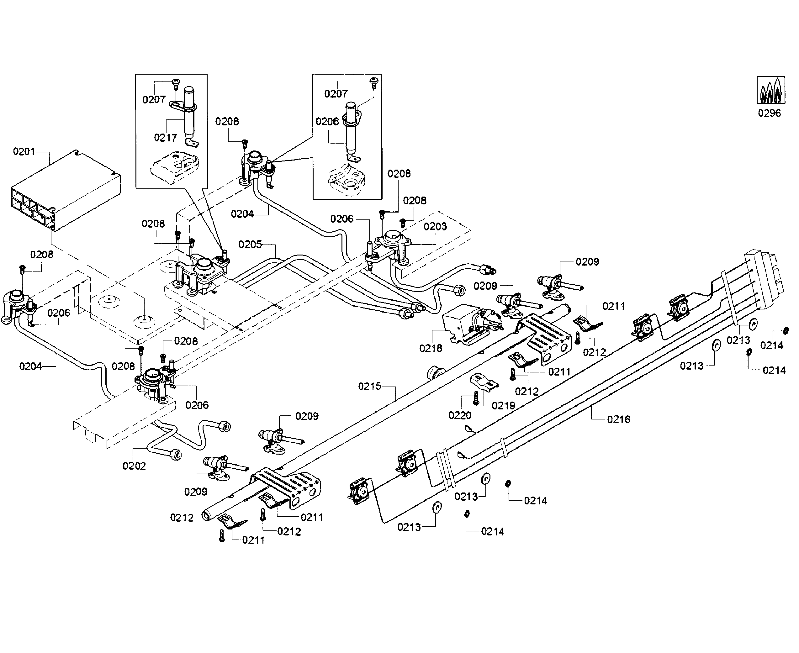 Bosch HGIP054UC/05 tube asy diagram