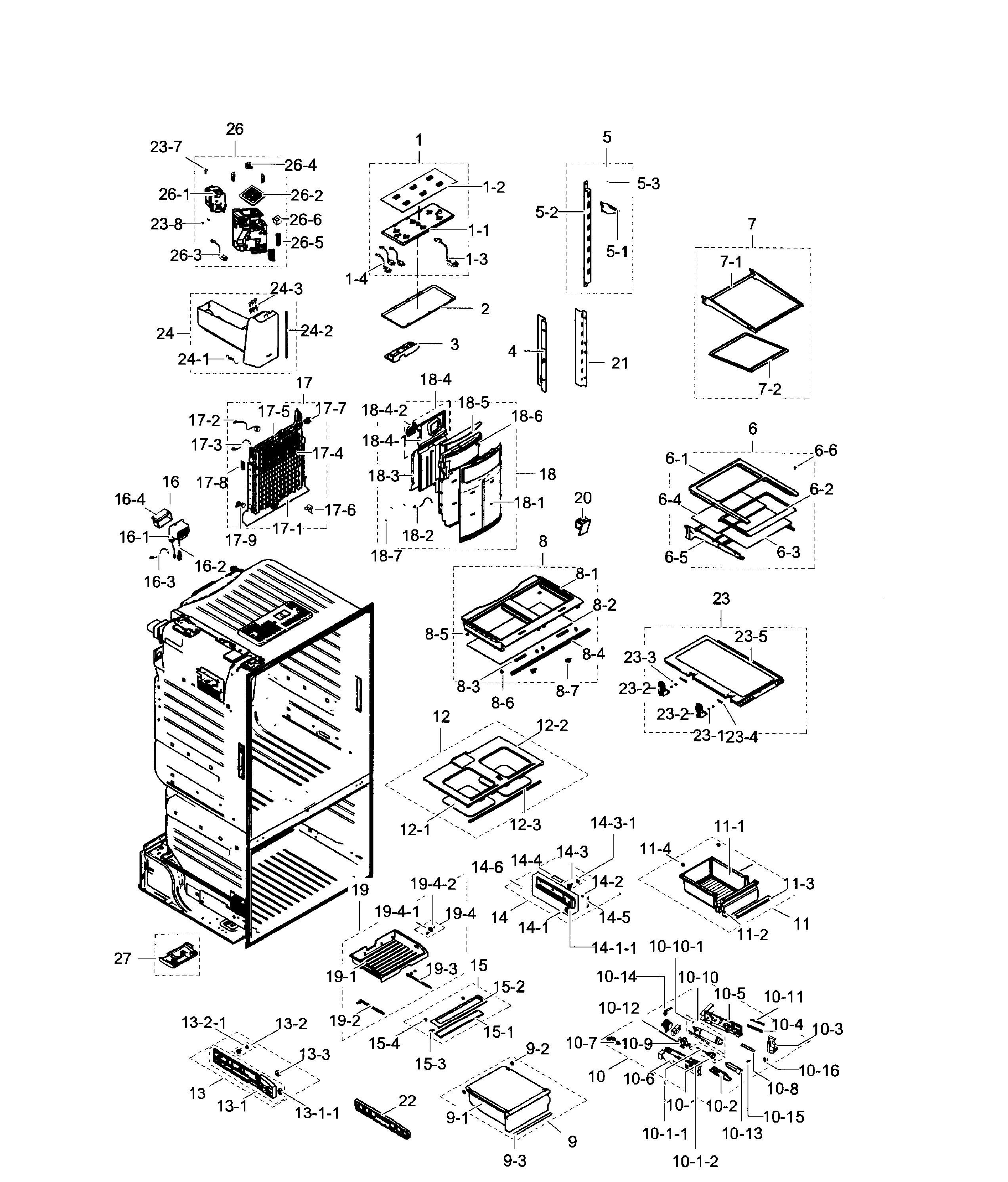 Samsung RF263TEAEBC/AA-02 fridge diagram