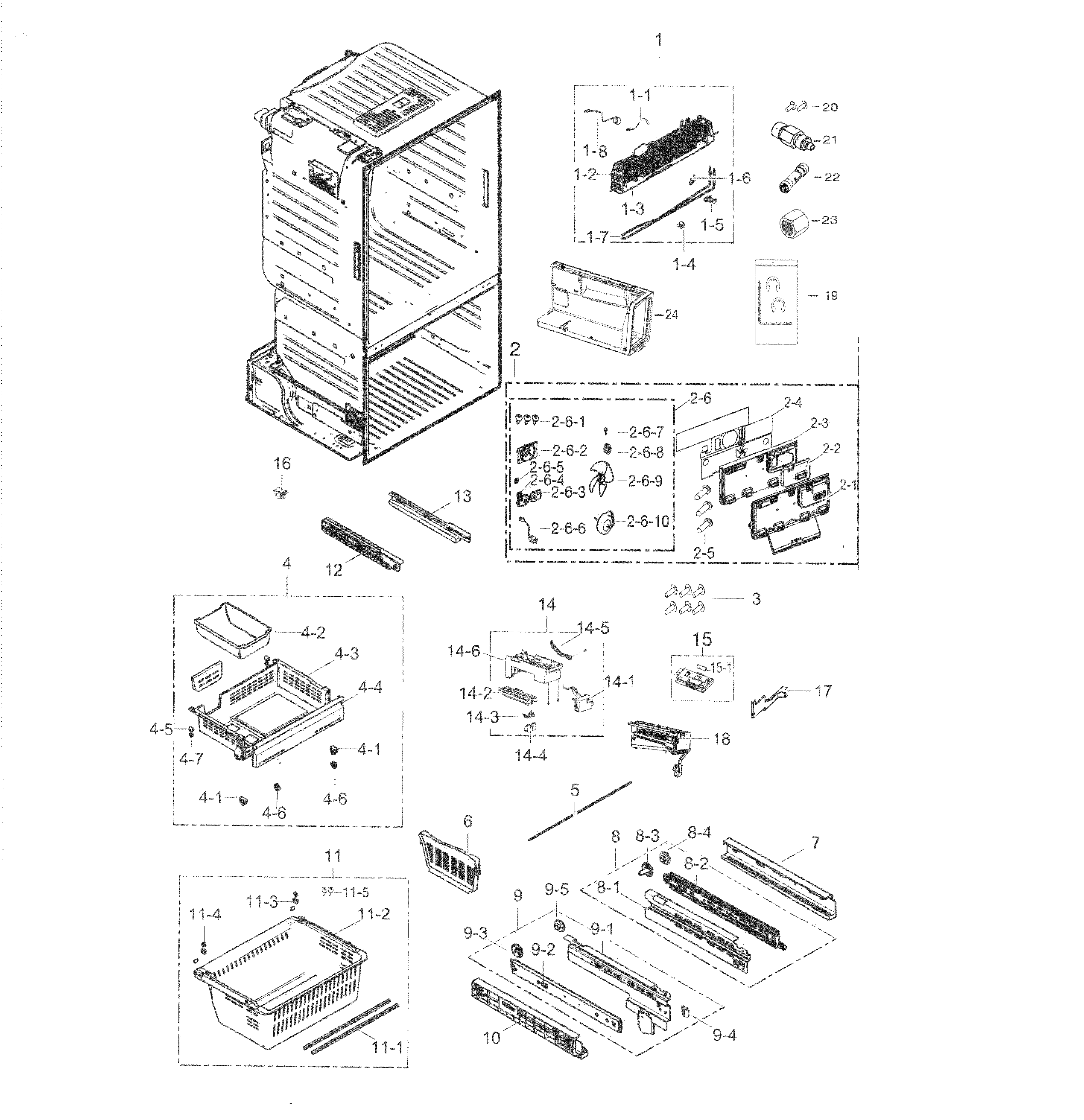 Samsung RF263TEAEBC/AA-04 freezer / icemaker diagram