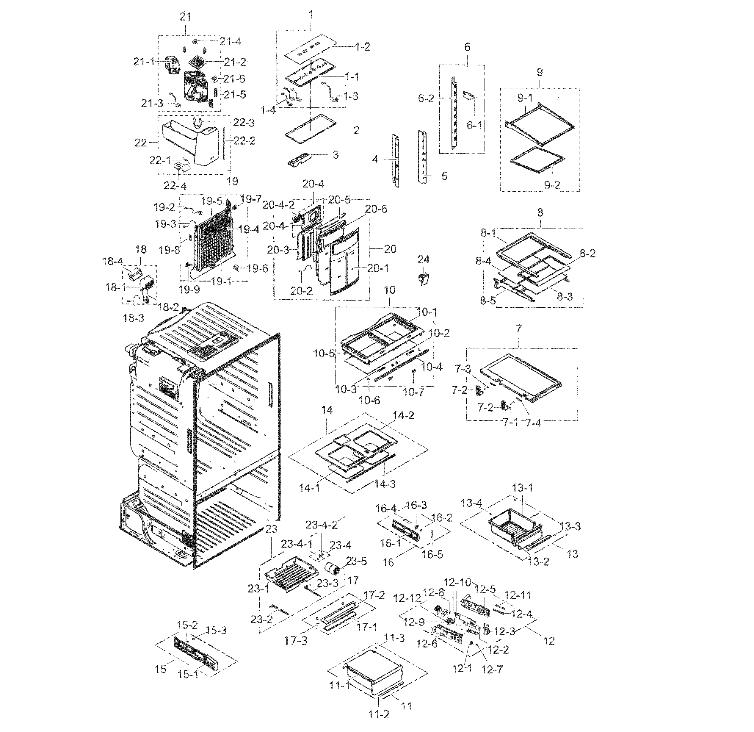 Samsung RF263TEAESP/AA-00 fridge diagram