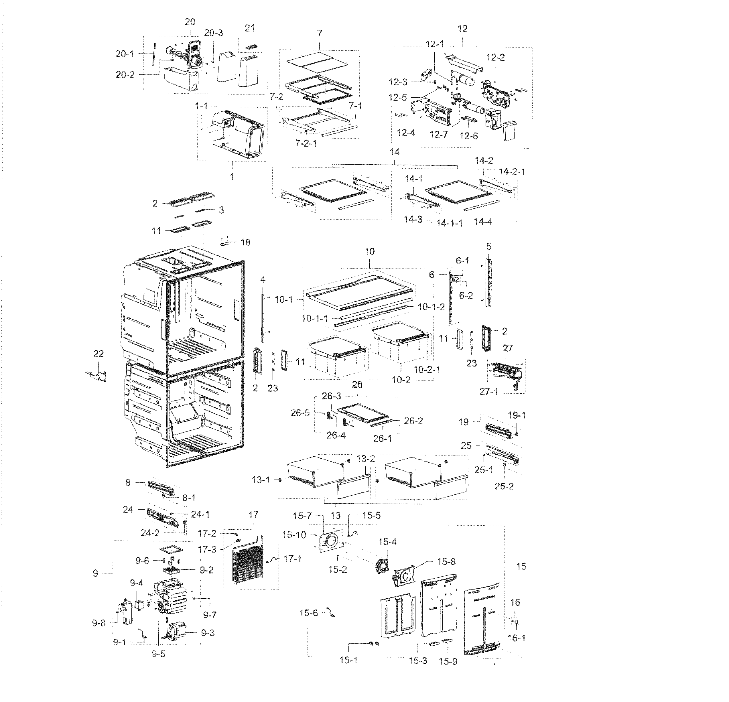 Samsung RF28K9070SR/AA-00 fridge / icemaker diagram