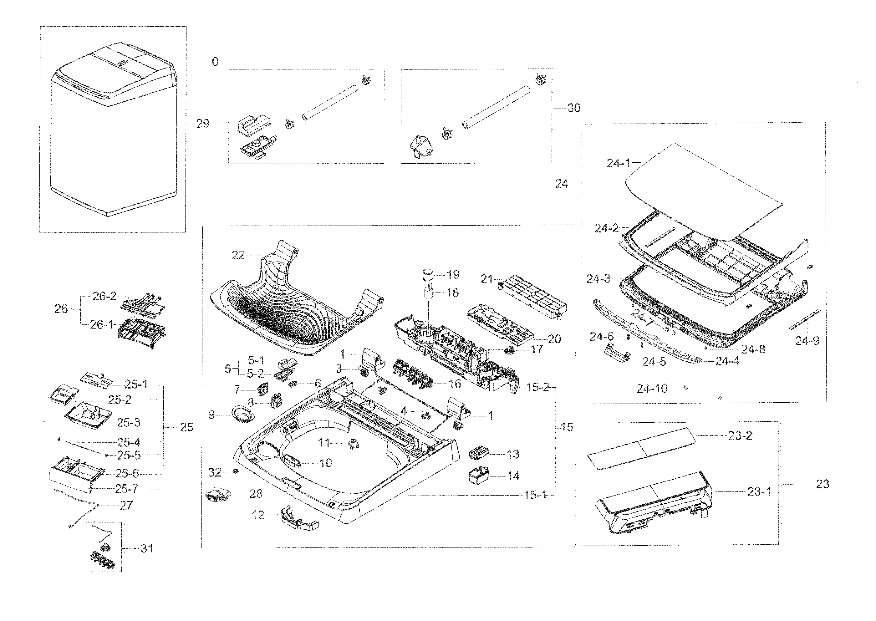 Samsung WA50K8600AW/A2-00 cover top diagram
