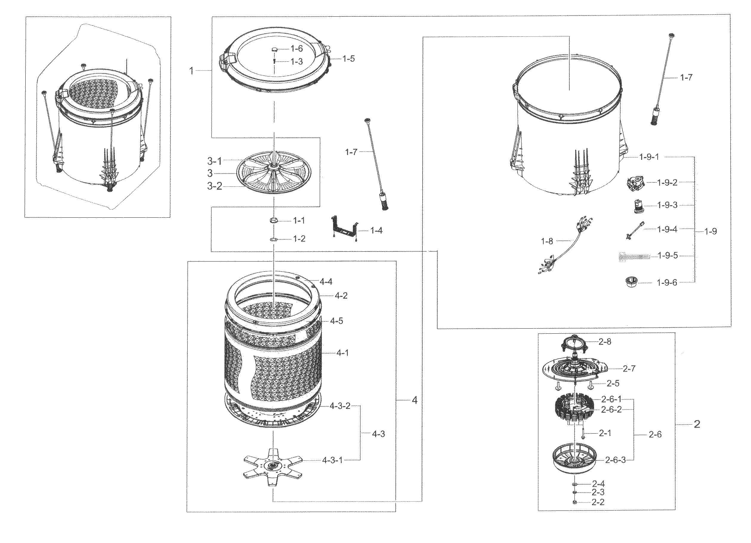 Samsung WA50K8600AW/A2-00 tub parts diagram