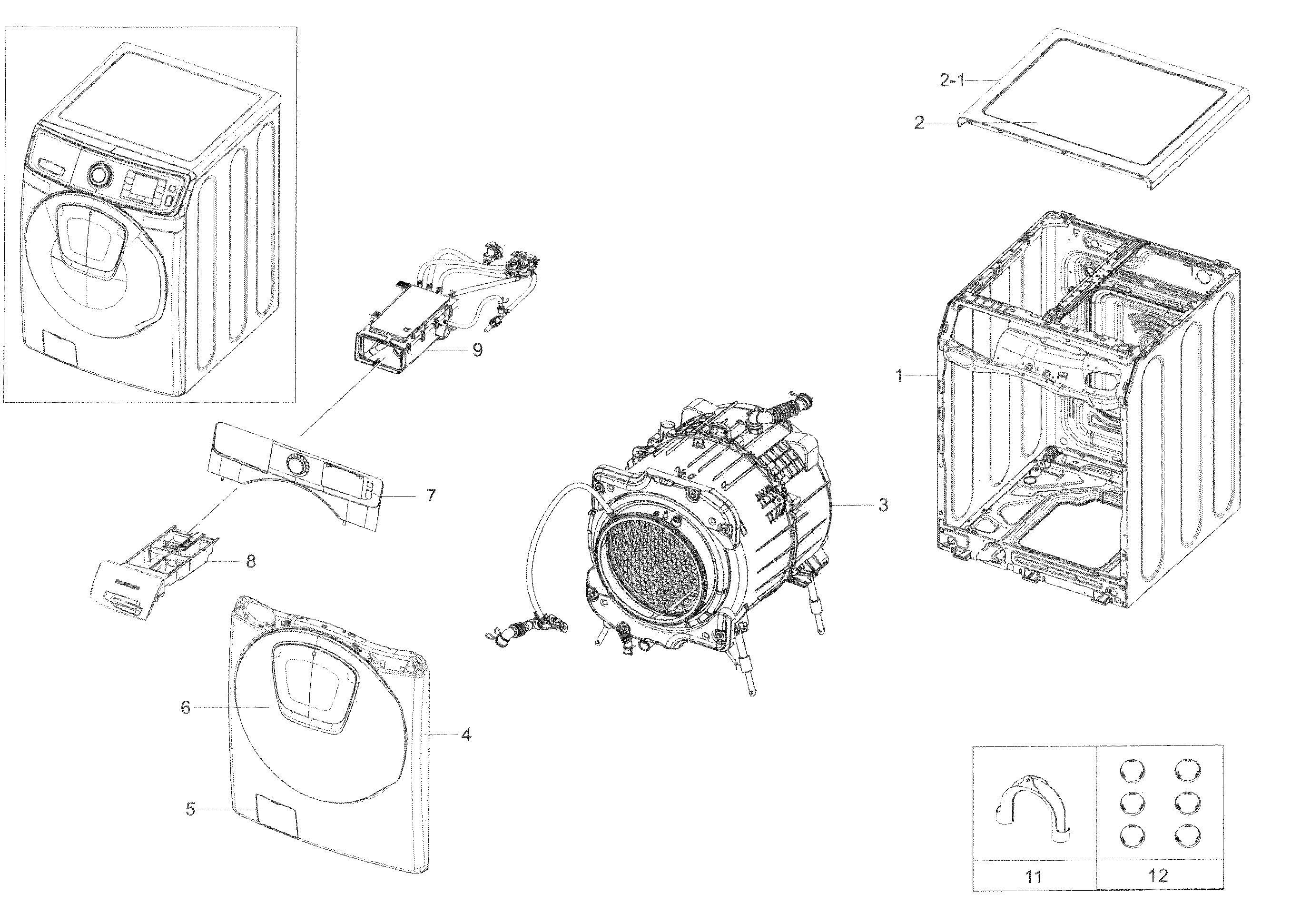 Samsung WF45K6500AW/A2-00 main asy diagram