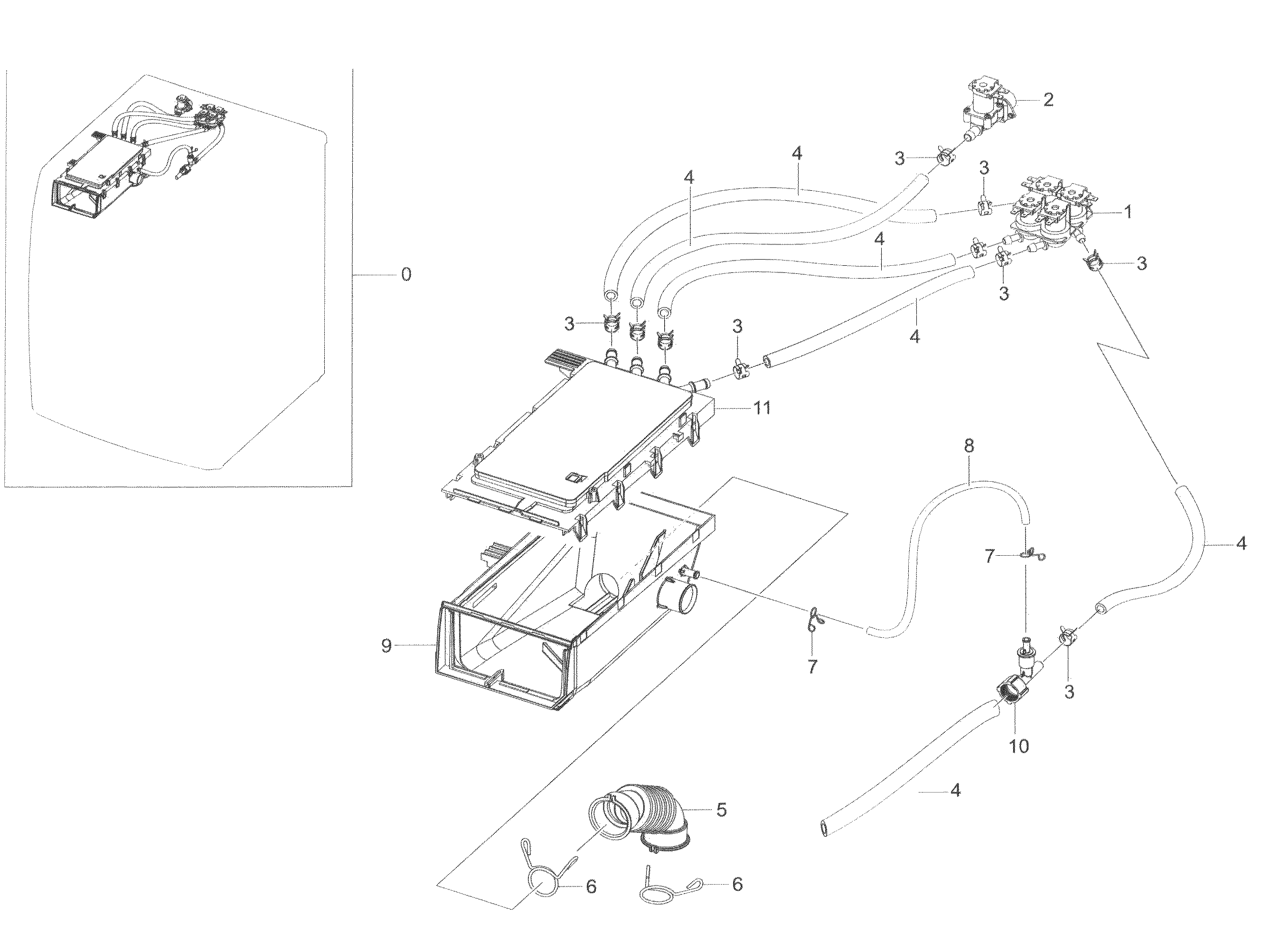 Samsung WF45K6500AW/A2-00 housing drawer diagram