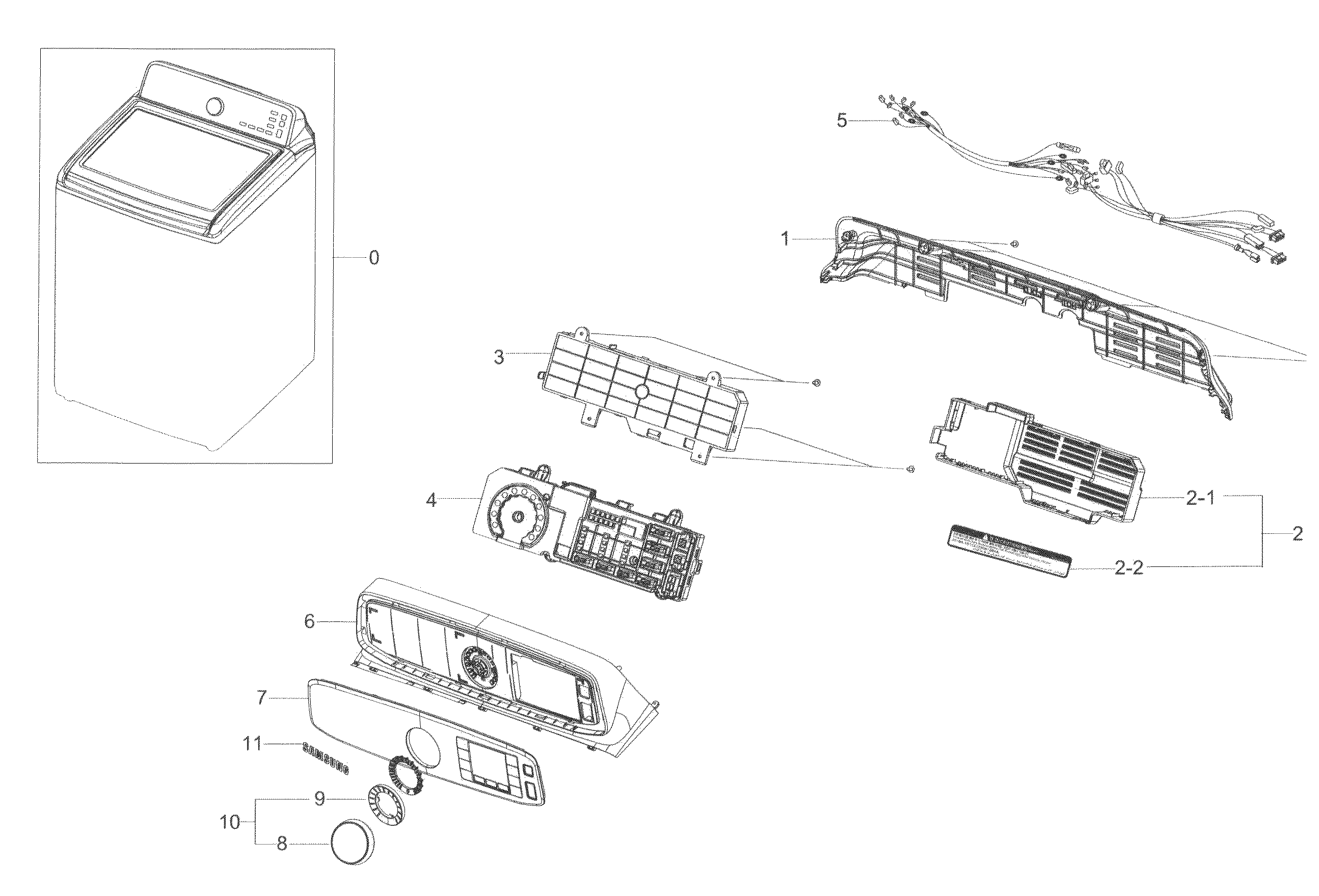Samsung WA45H7000AW/A2-02 control panel diagram