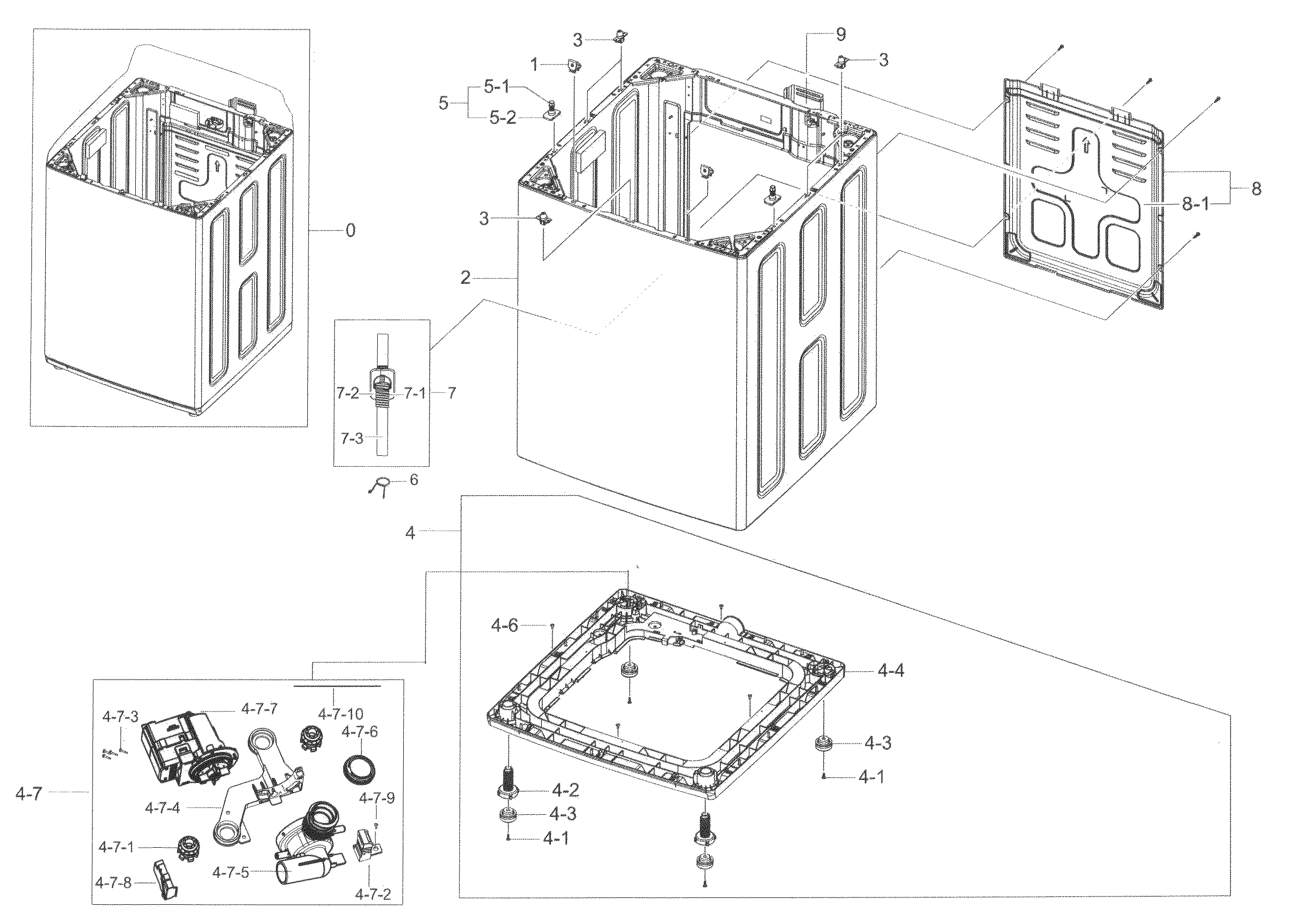 Samsung WA45H7000AW/A2-03 frame diagram