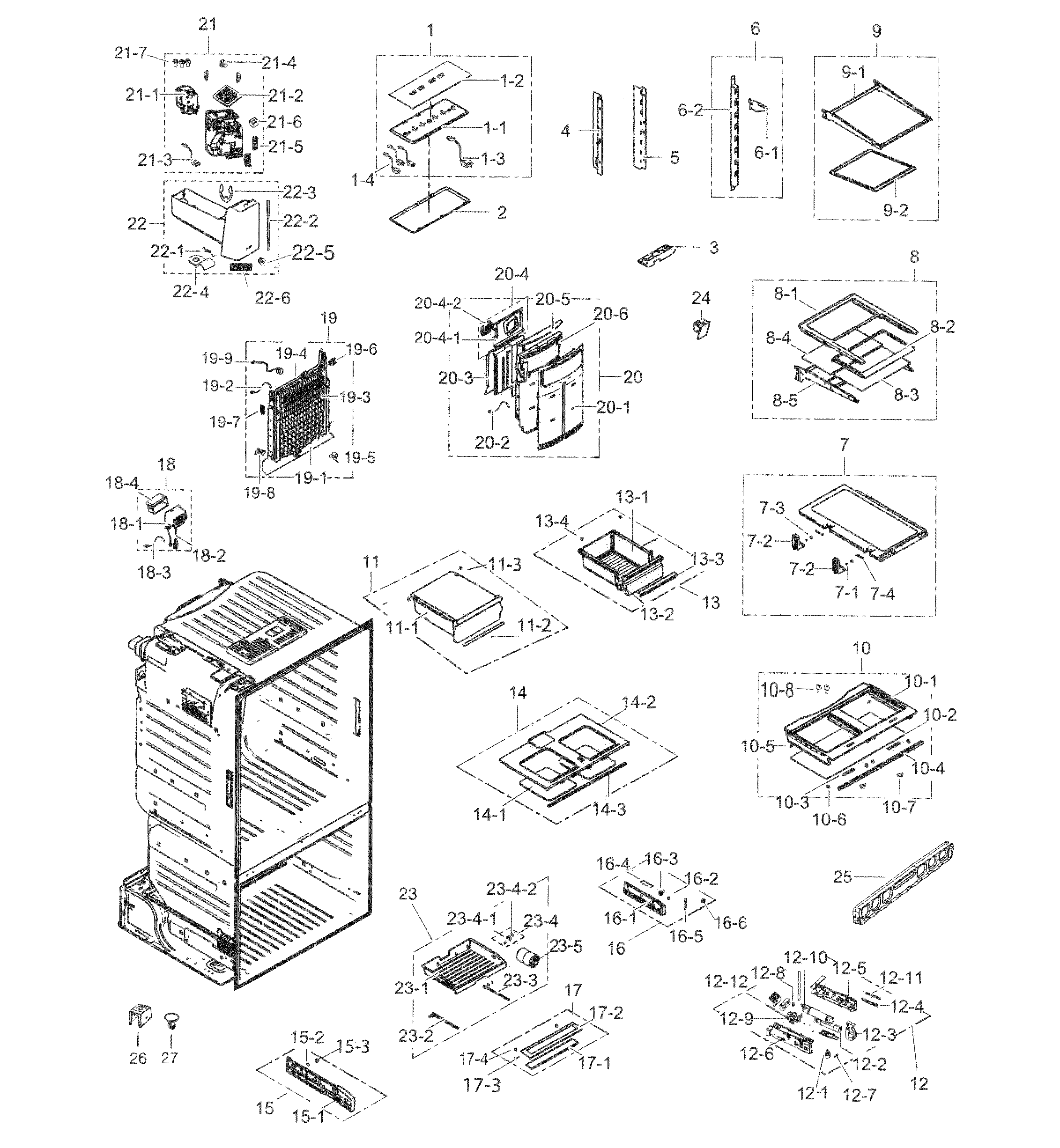 Samsung RF263TEAESR/AA-02 fridge diagram