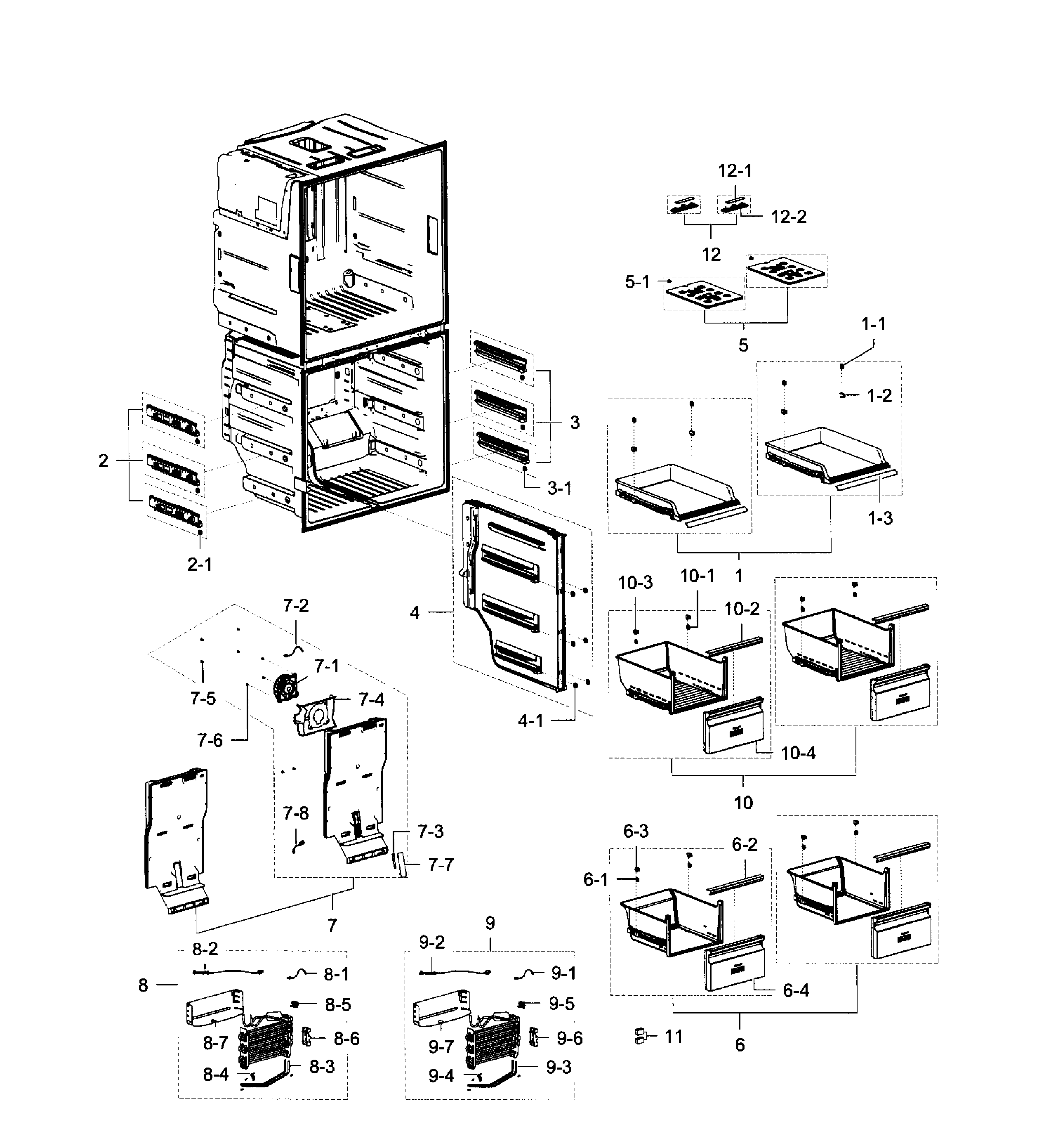 Samsung RF28K9380SR/AA-00 freezer diagram