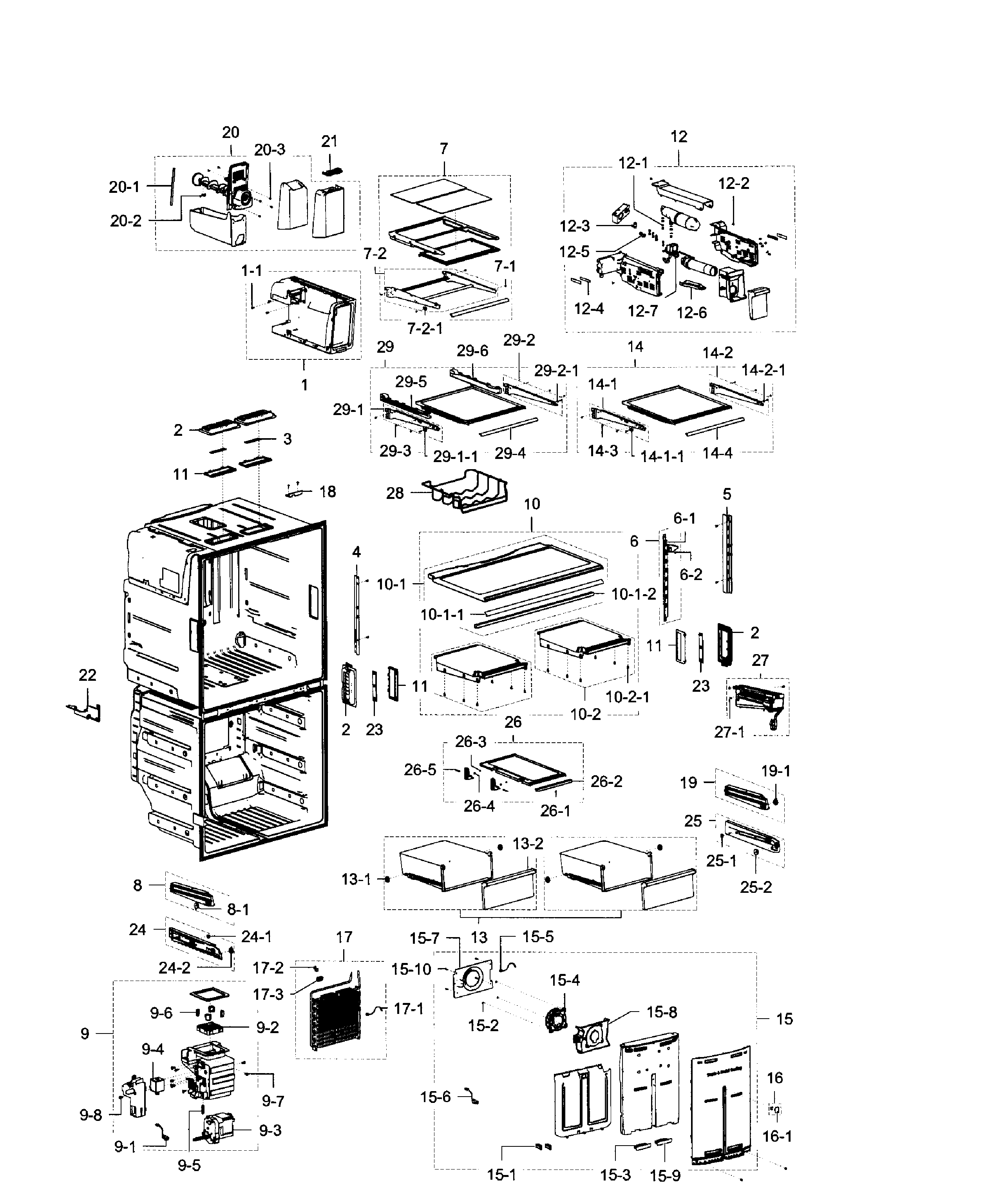 Samsung RF28K9380SR/AA-00 fridge / icemaker diagram