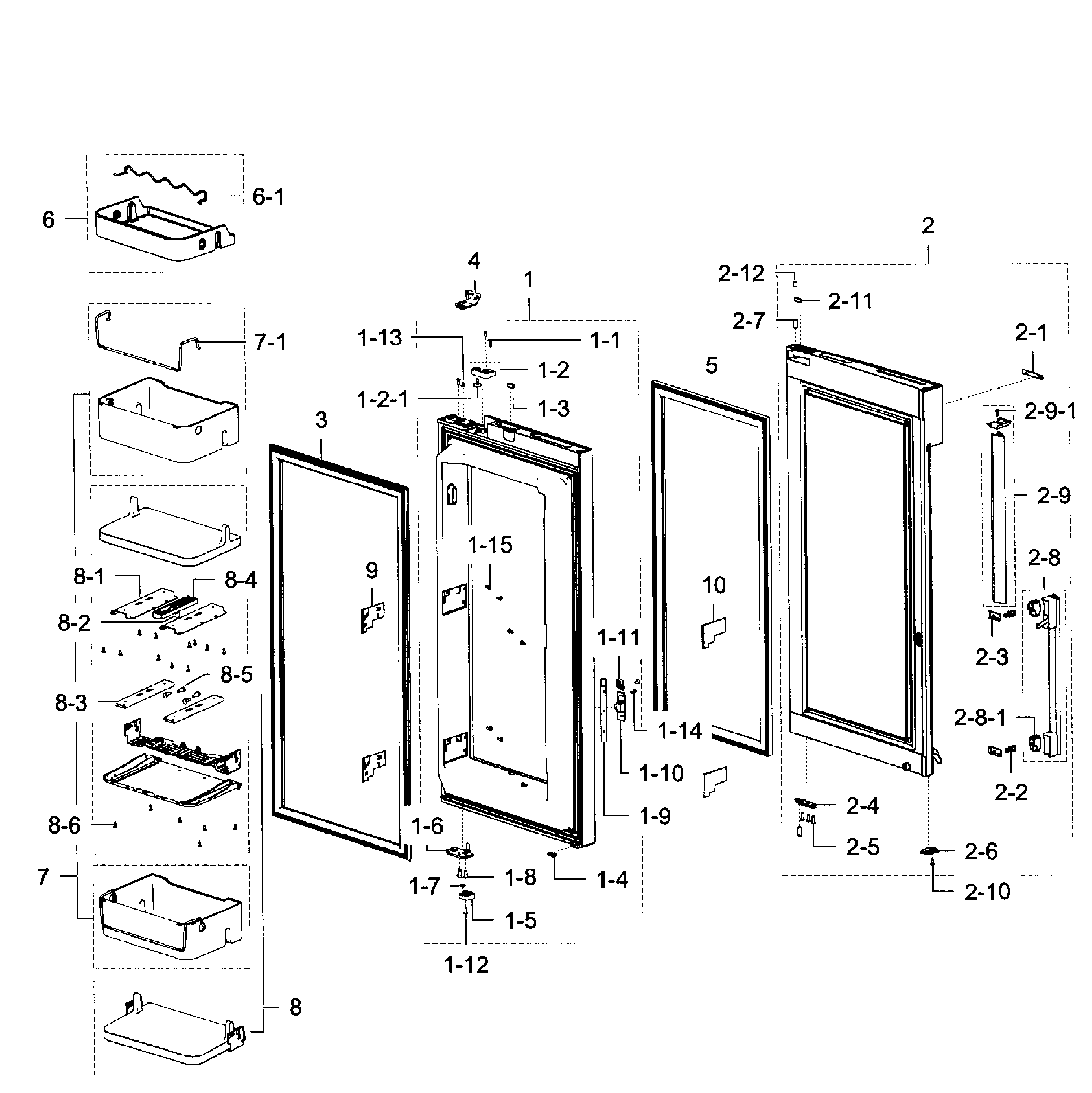 Samsung RF28K9380SR/AA-00 fridge door r diagram