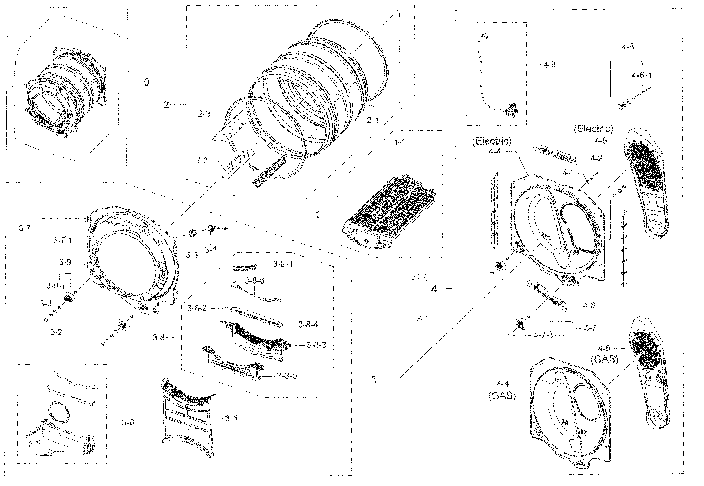 Samsung DV45K6200EZ/A3-00 drum diagram