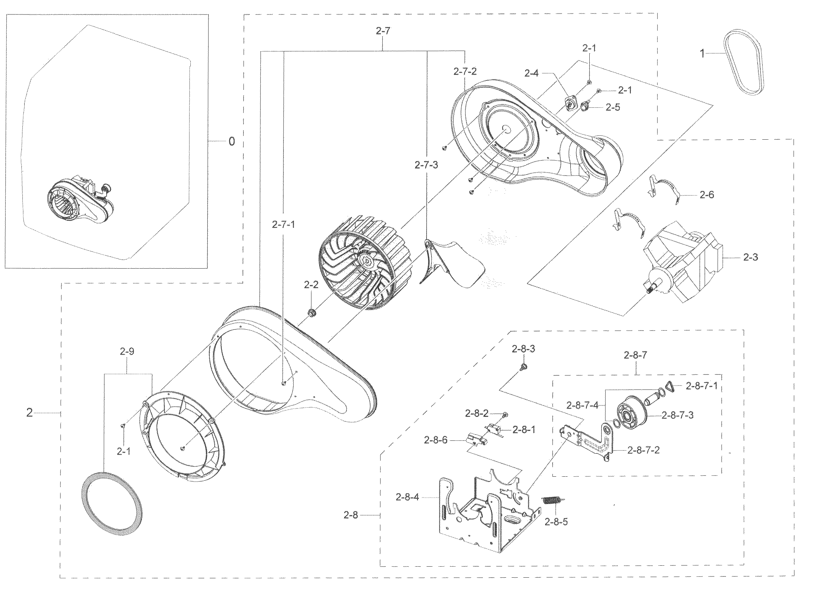 Samsung DV45K6200EZ/A3-00 motor duct diagram
