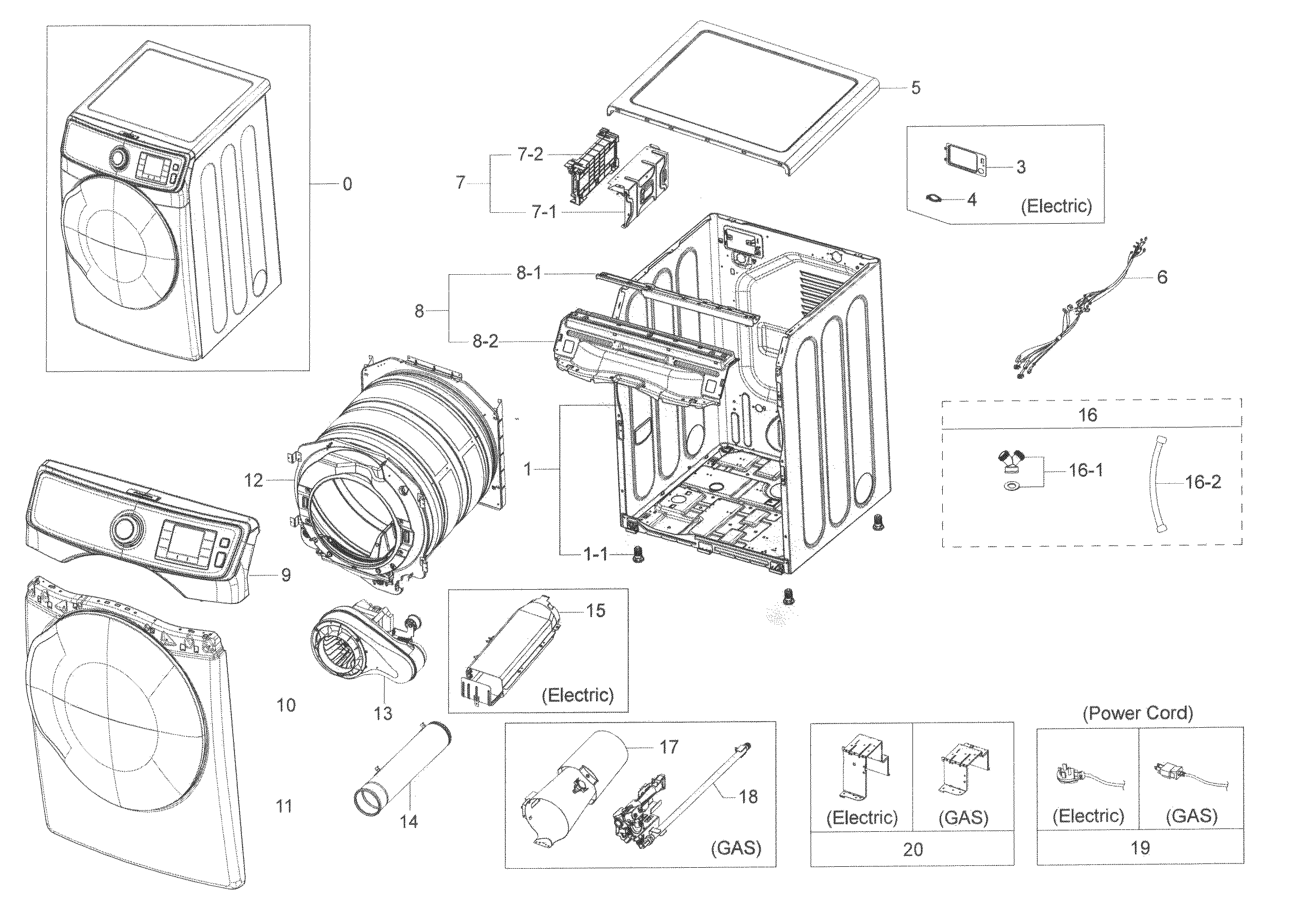 Samsung DV45K6200GZ/A3-00 main asy diagram