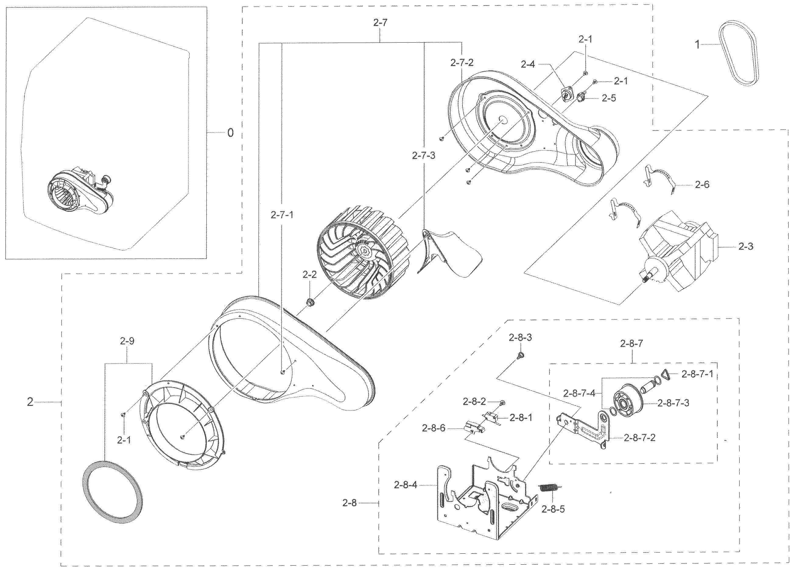 Samsung DV45K6200GZ/A3-00 motor duct diagram