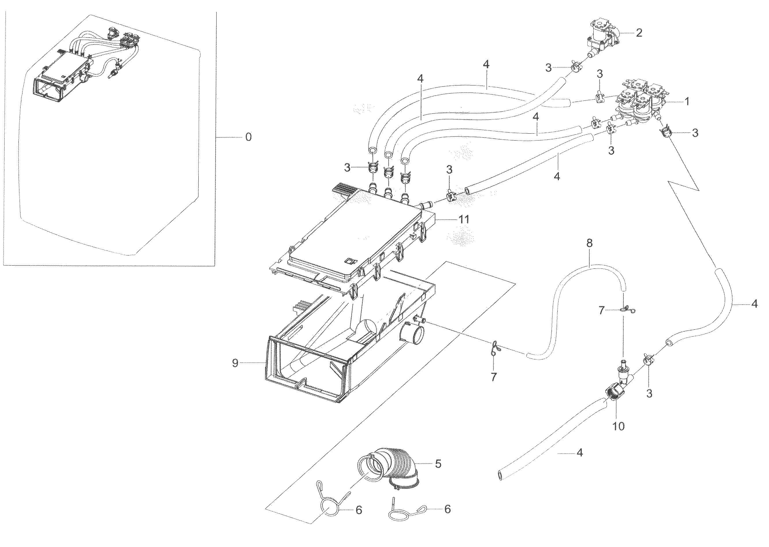 Samsung WF45K6200AW/A2-00 housing drawer diagram