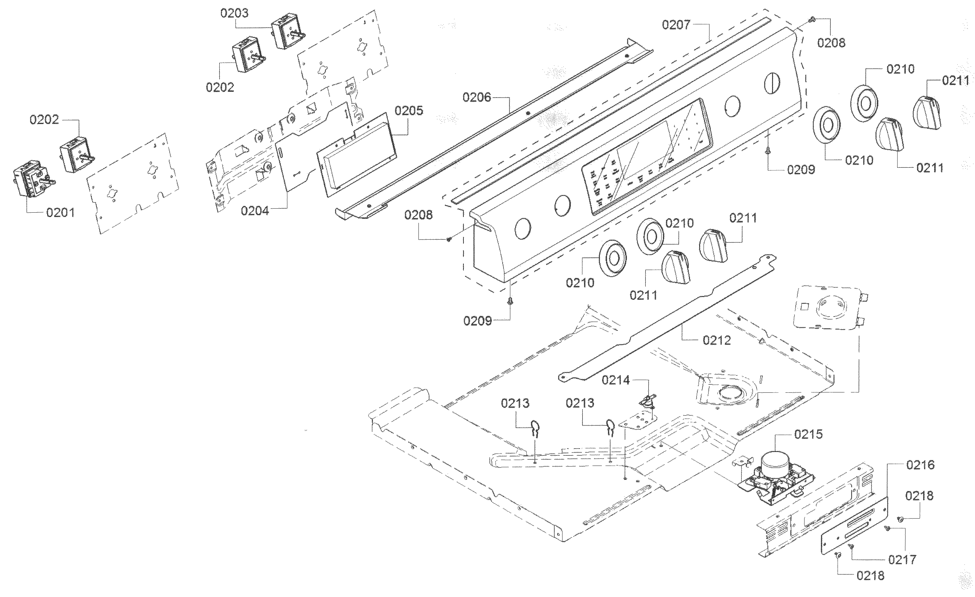 Bosch HEI8054U/04 control panel diagram