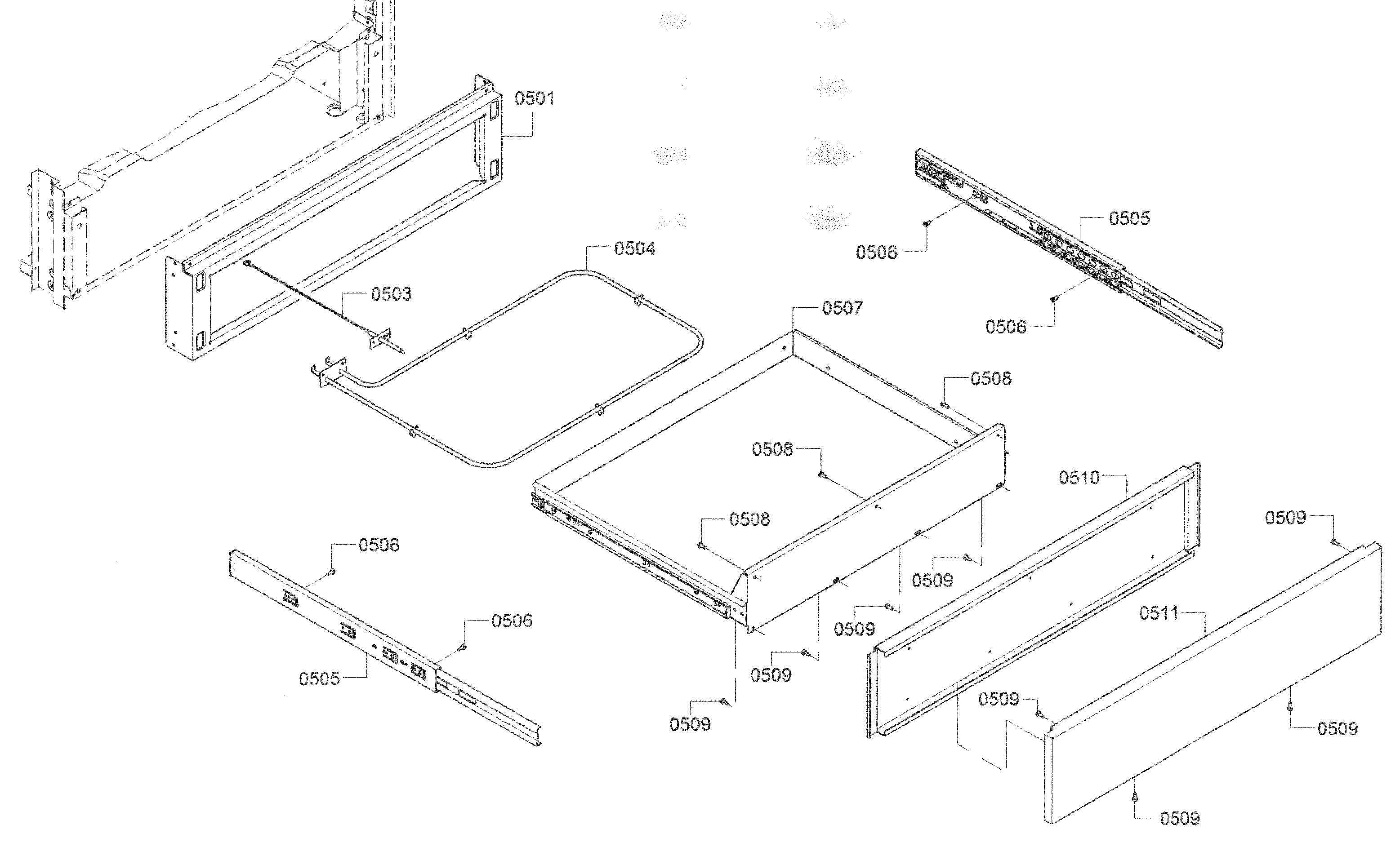 Bosch HEI8054U/04 drawer diagram
