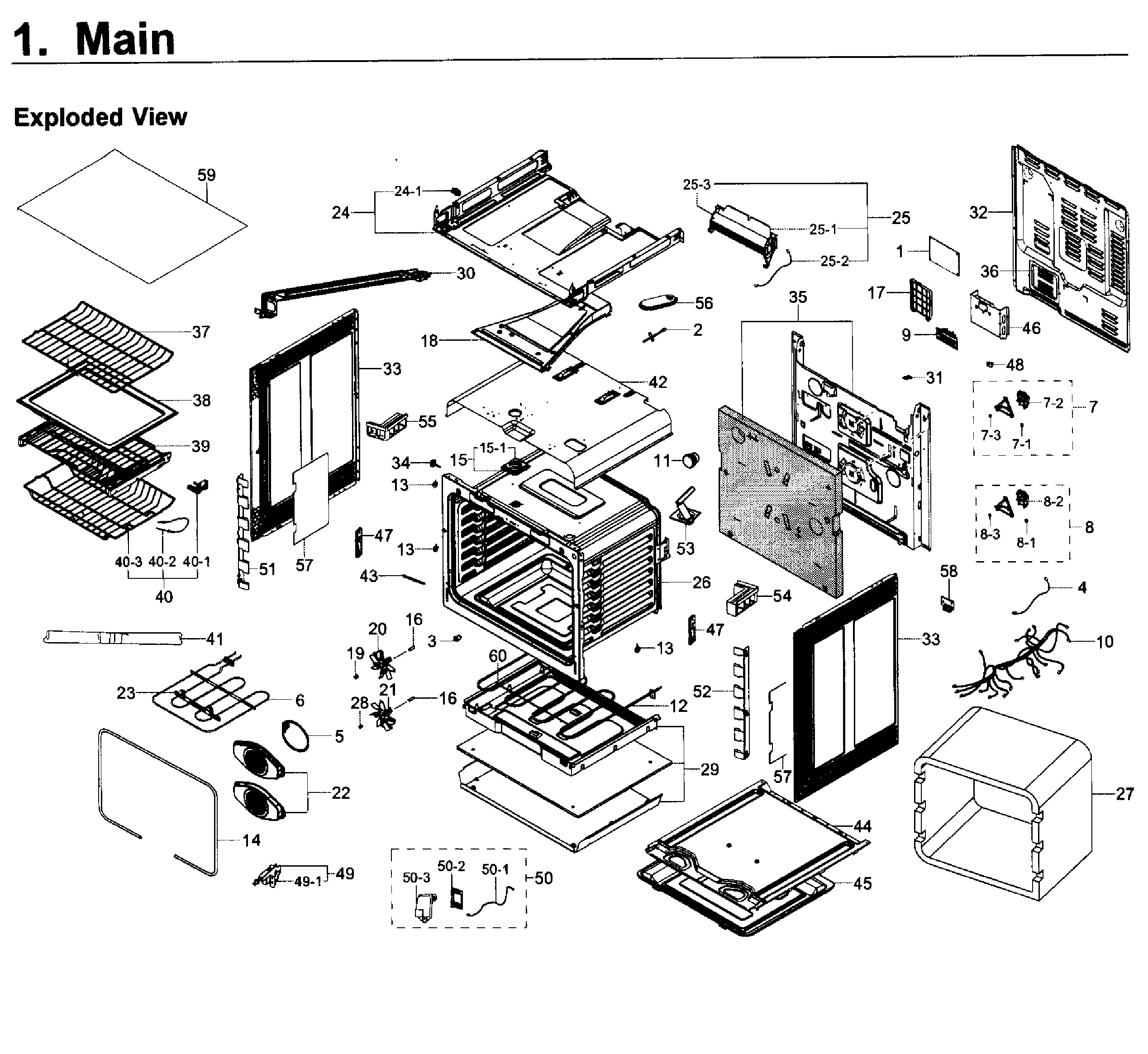 Samsung NE58K9850WG/AA-00 main asy diagram