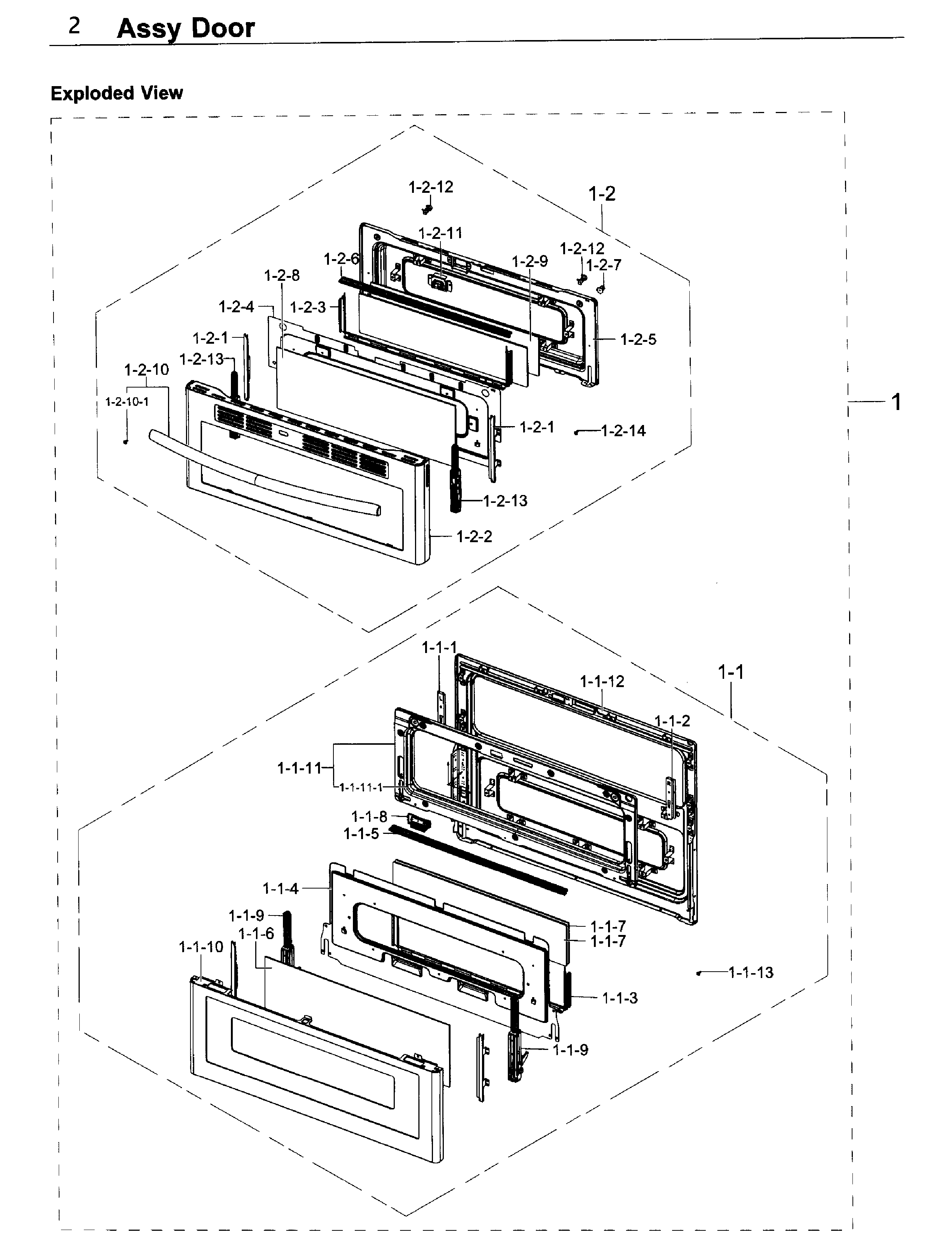 Samsung NE58K9850WG/AA-00 door diagram