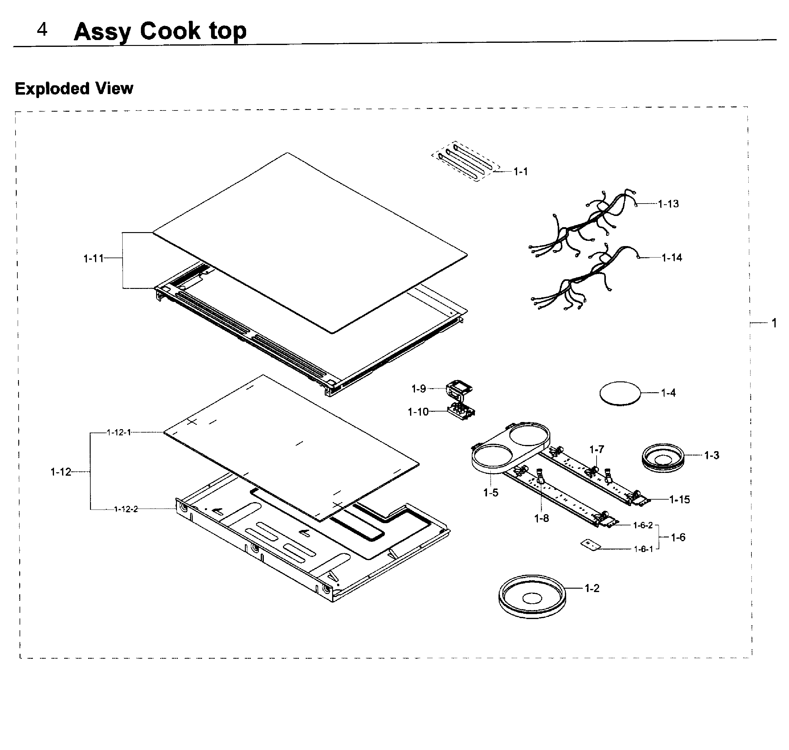 Samsung NE58K9850WG/AA-00 cooktop diagram