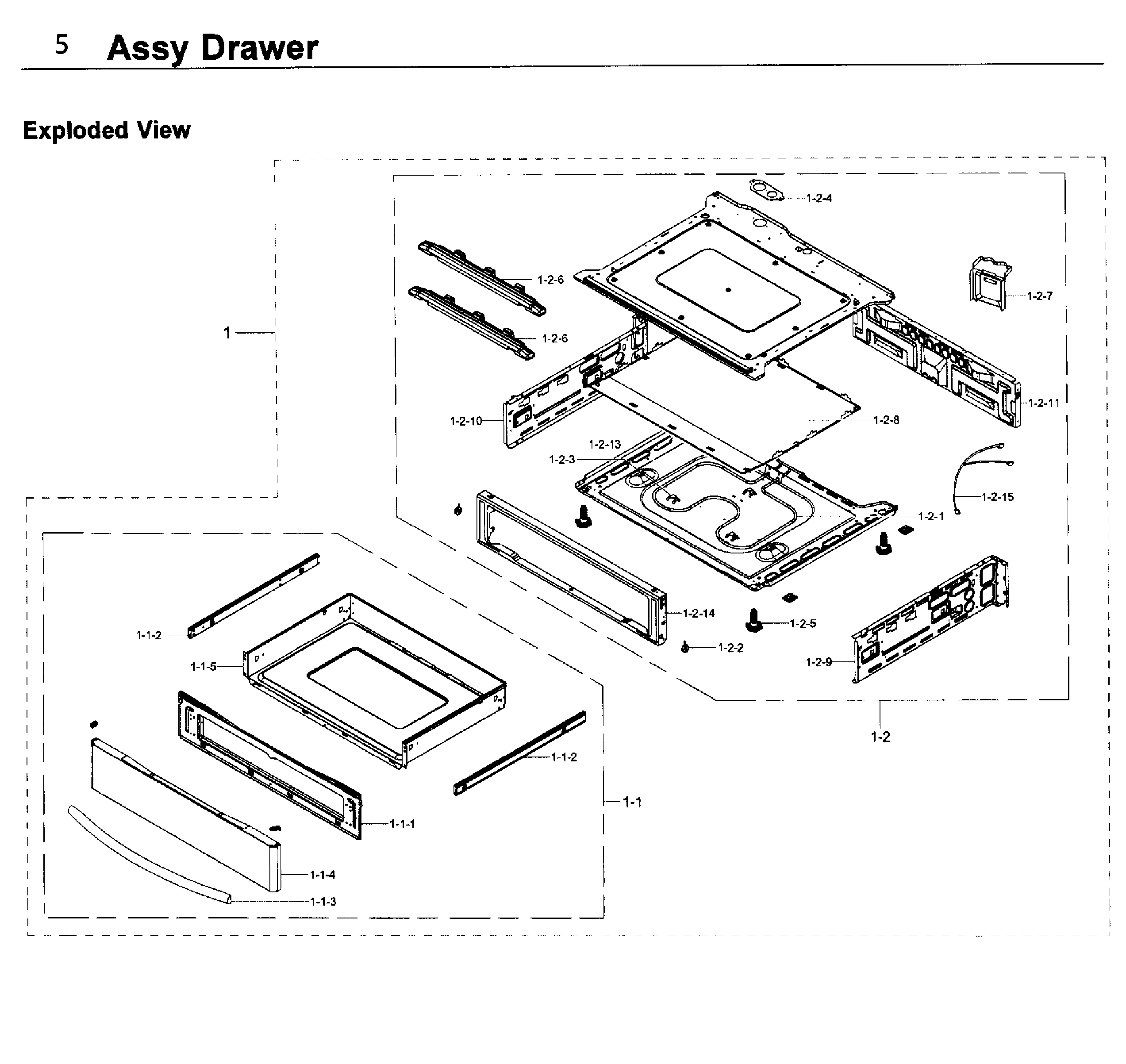 Samsung NE58K9850WG/AA-00 drawer diagram
