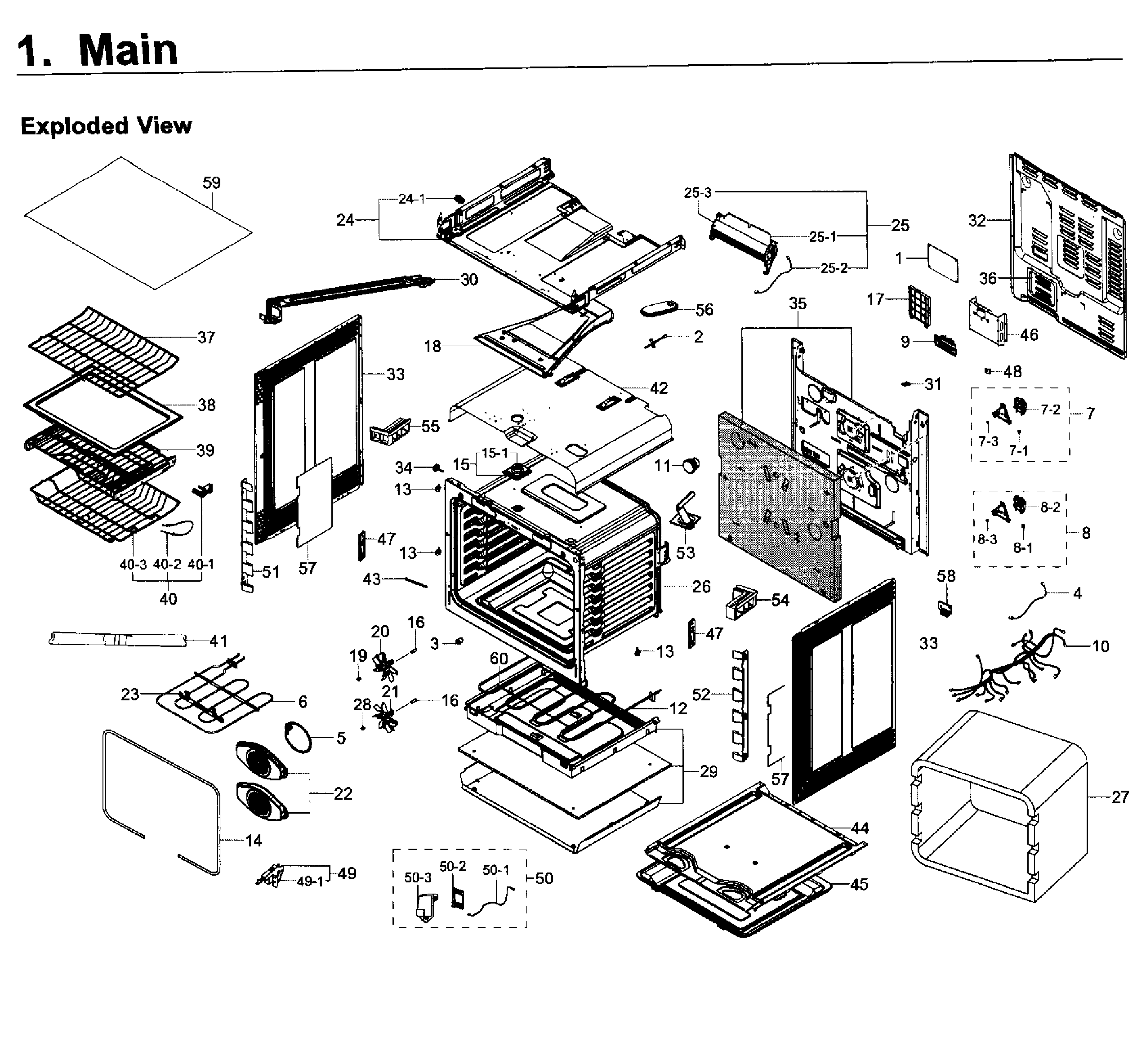 Samsung NE58K9850WS/AA-00 main asy diagram