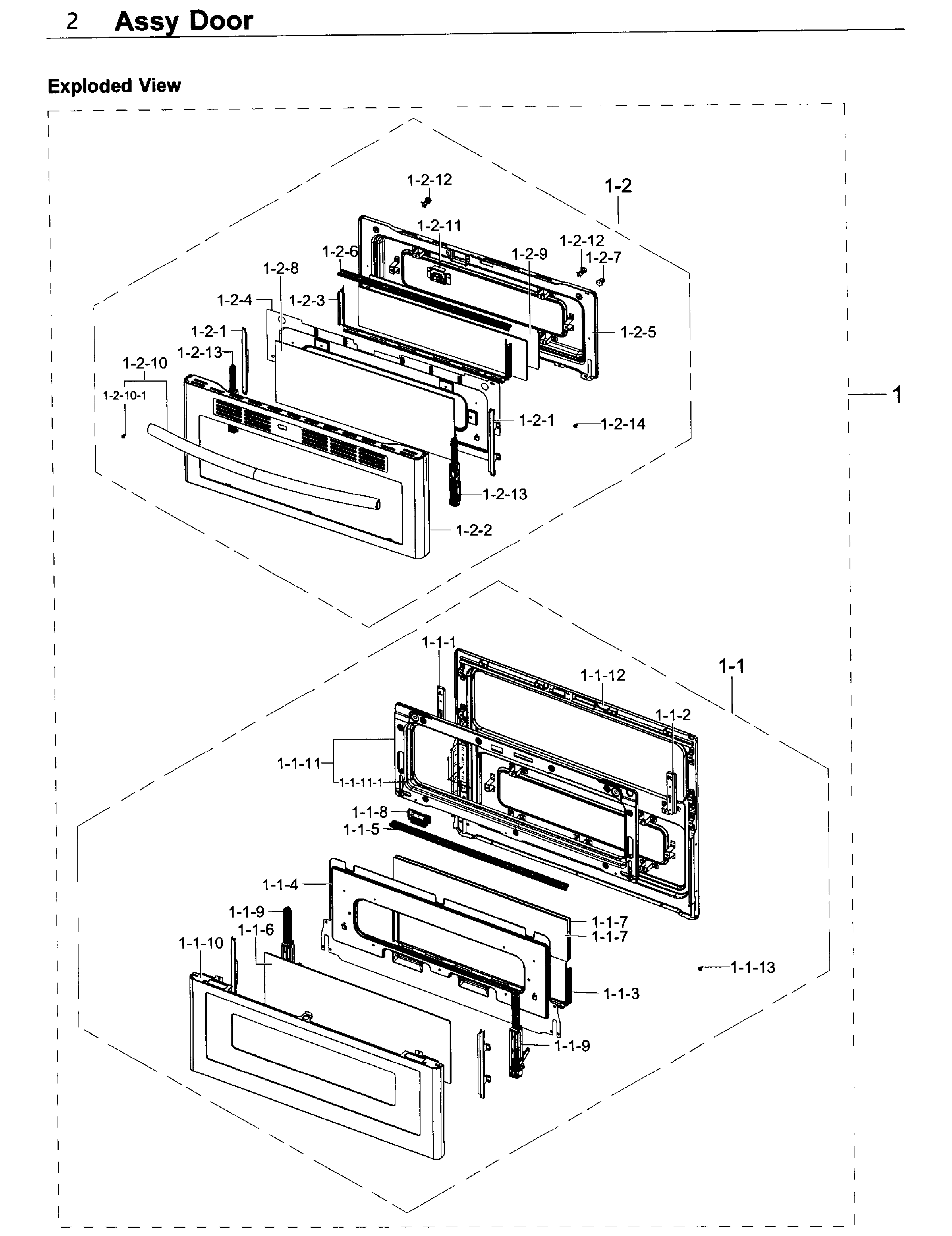 Samsung NE58K9850WS/AA-00 door diagram