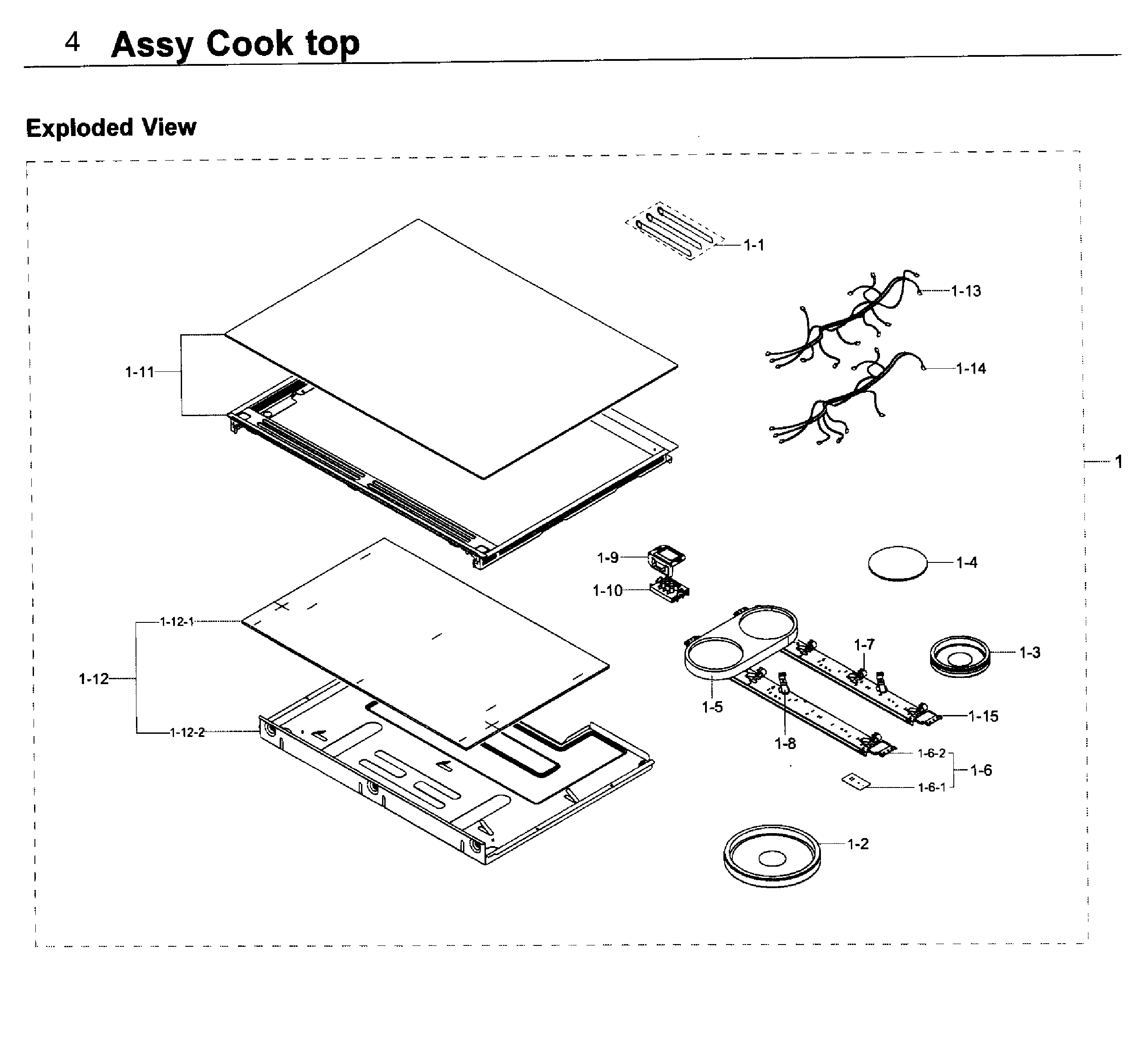 Samsung NE58K9850WS/AA-00 cooktop diagram