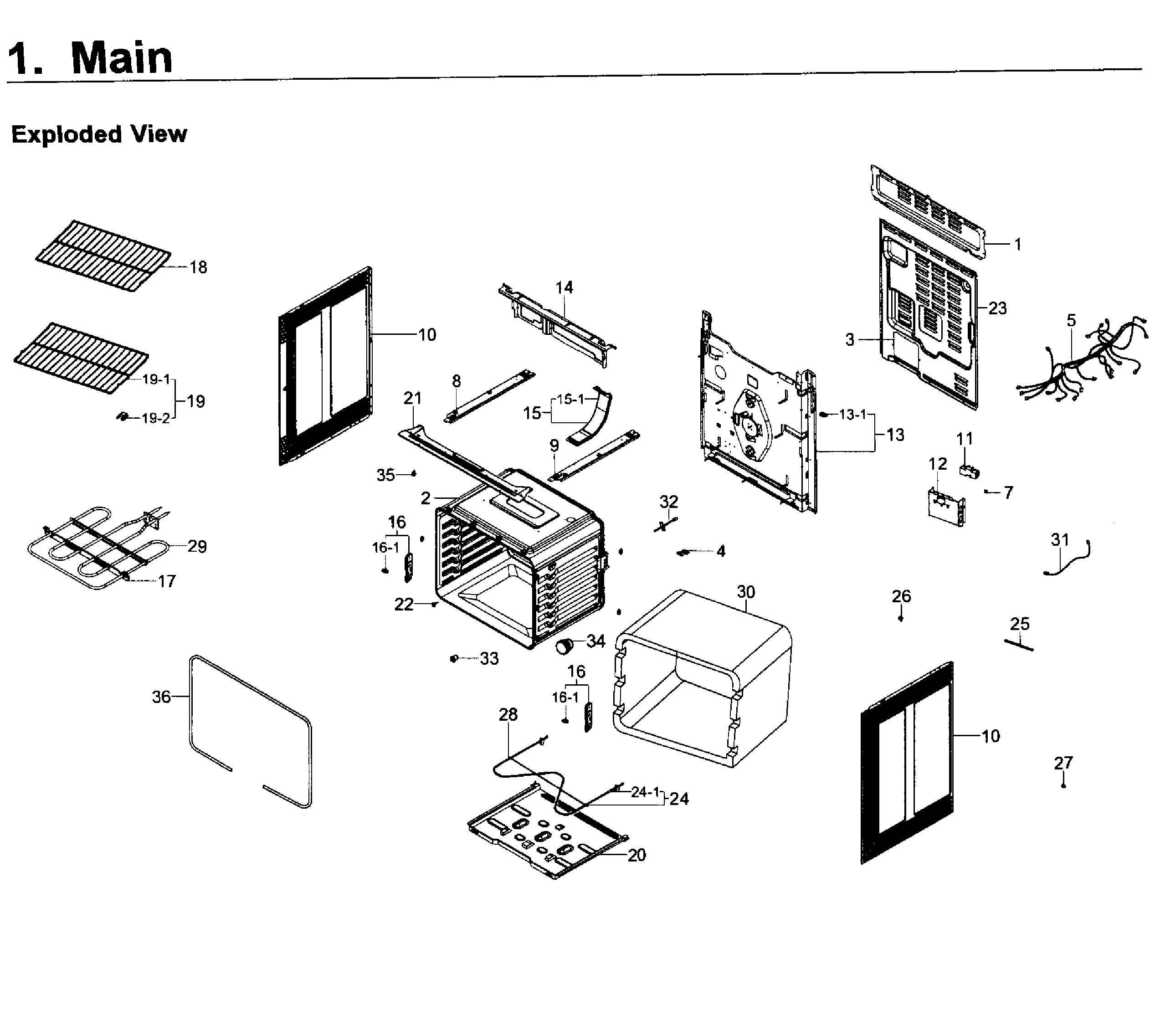 Samsung NE59K3310SW/AA-00 main asy diagram