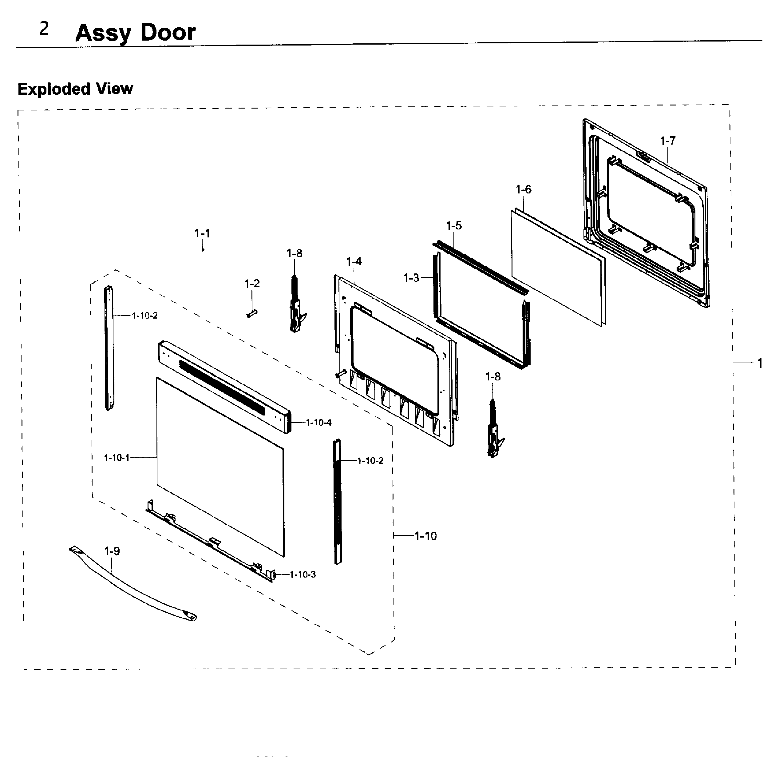 Samsung NE59K3310SW/AA-00 door diagram