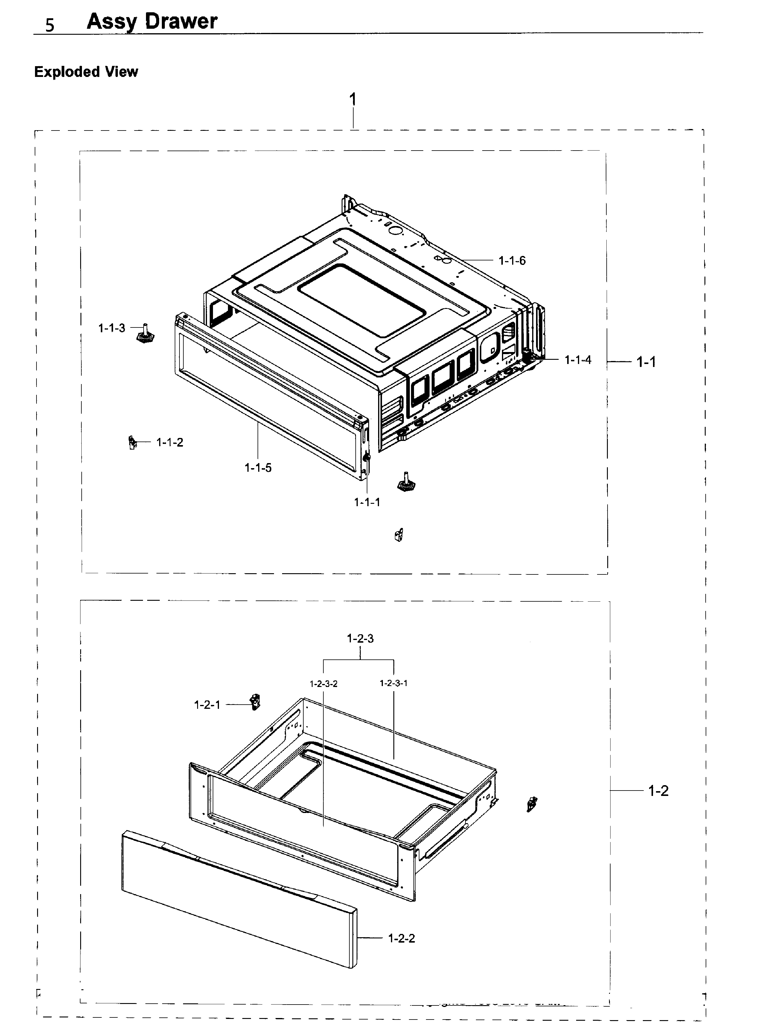Samsung NE59K3310SW/AA-00 drawer diagram