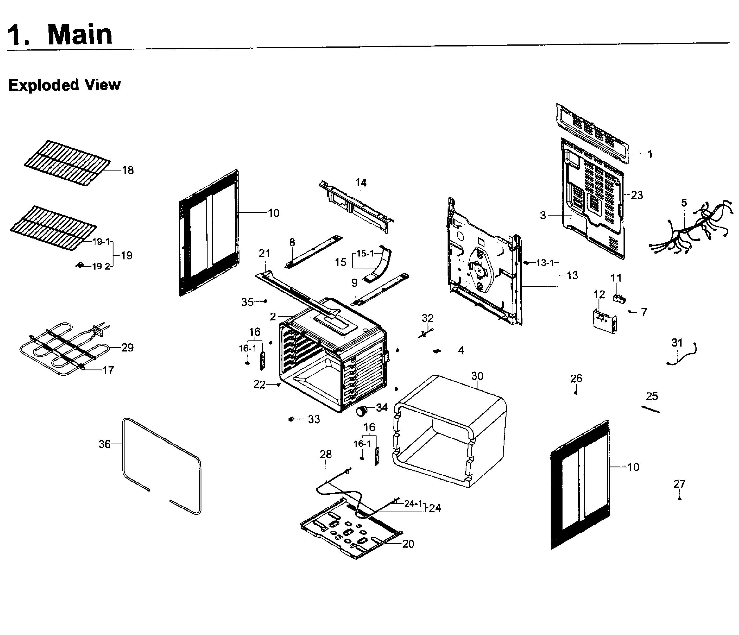 Samsung NE59K3310SS/AA-00 main asy diagram