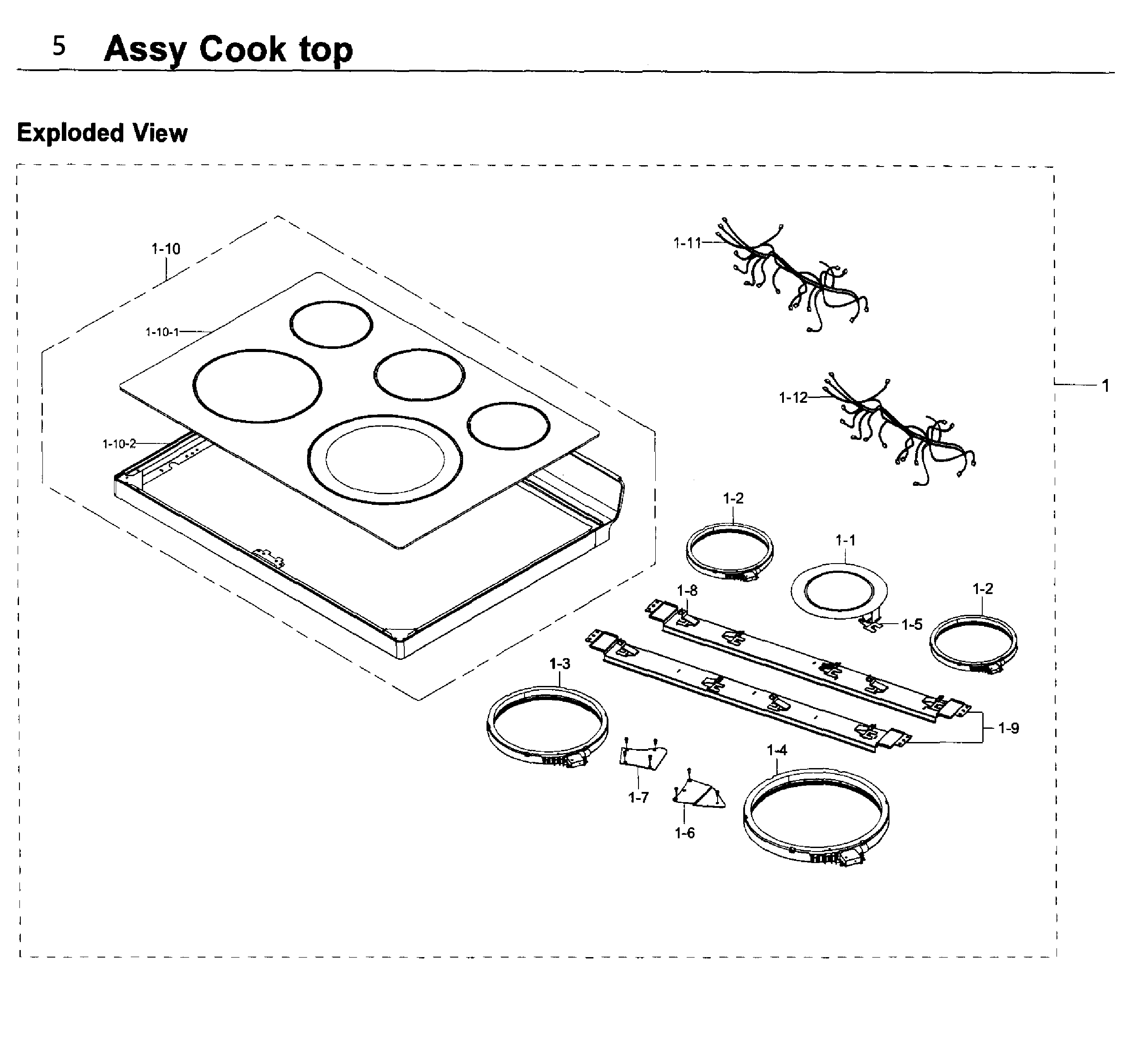 Samsung NE59K3310SS/AA-00 cooktop diagram