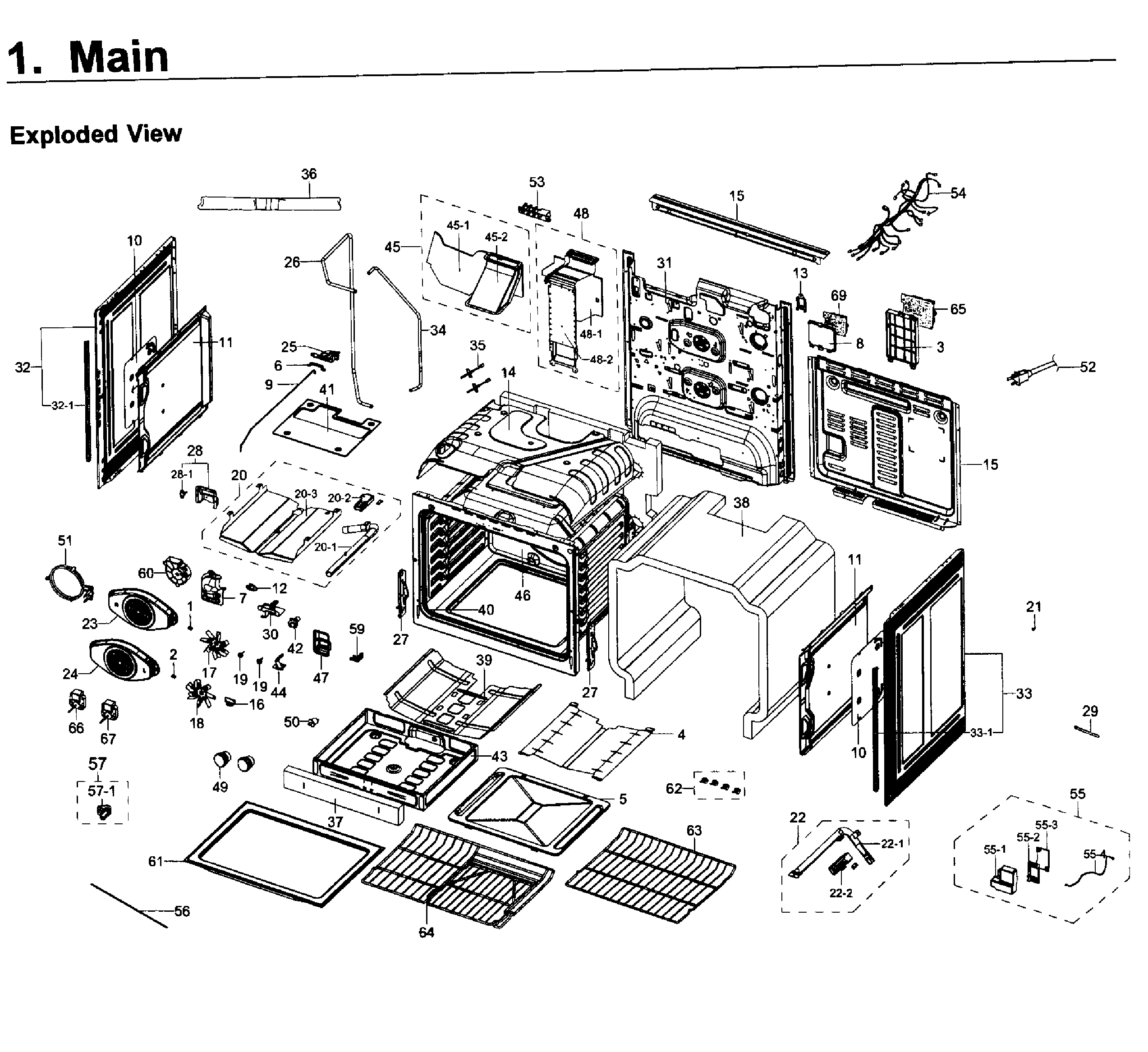 Samsung NX58K9850SS/AA-00 main asy diagram